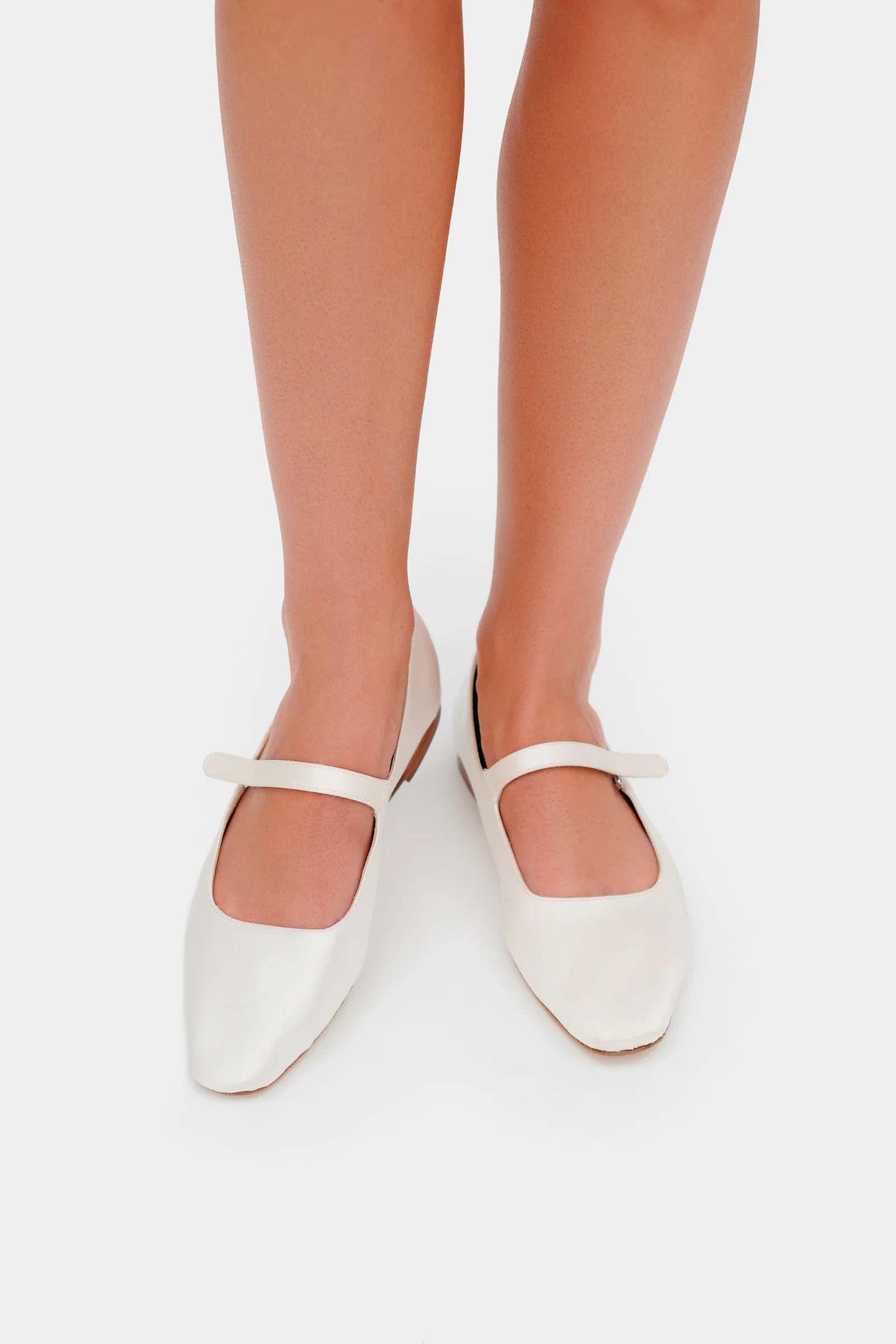 Aristocat Satin Ballet Flats in White - Image 3