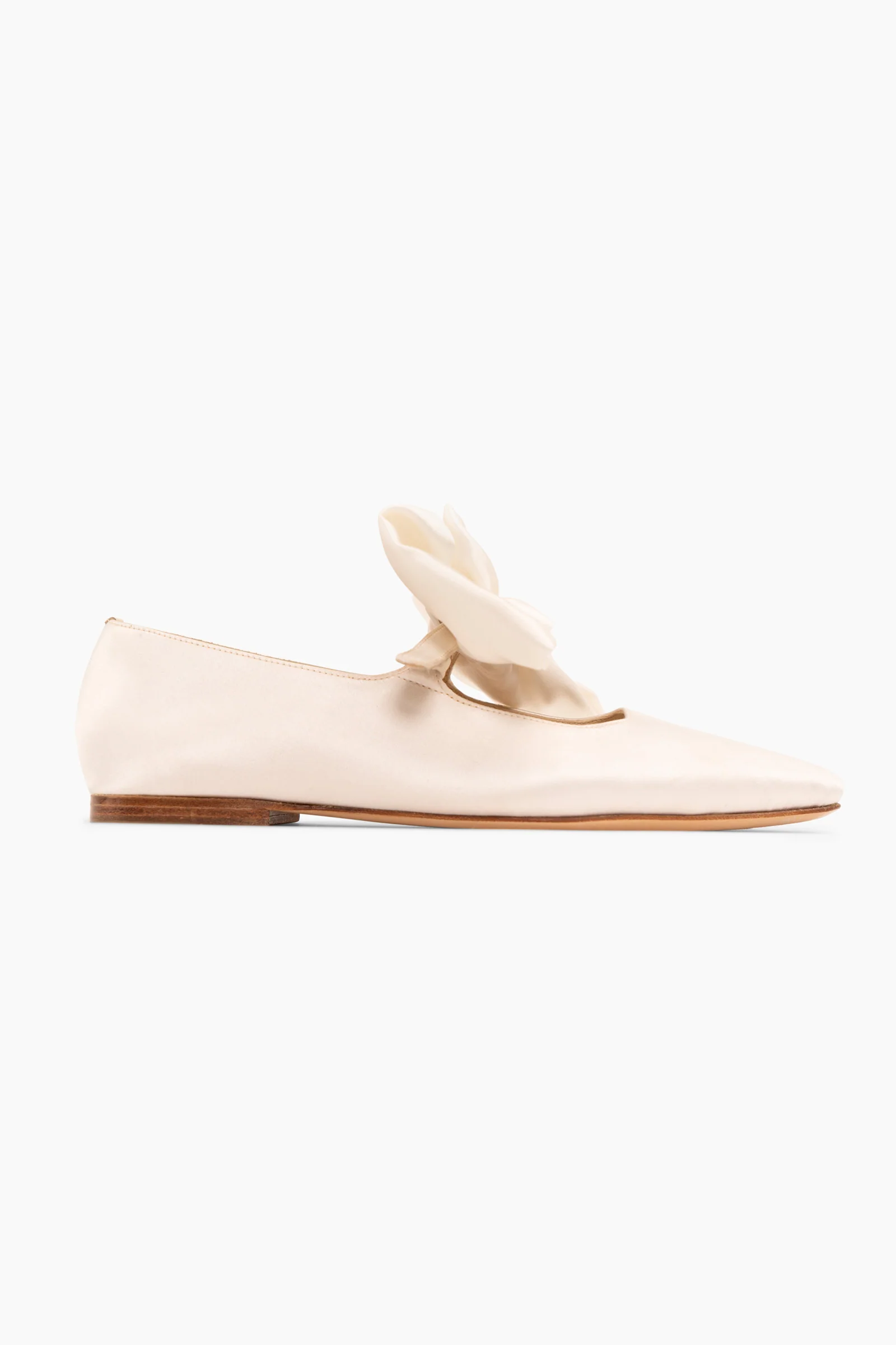Aristocat Satin Ballet Flats in White - Image 7