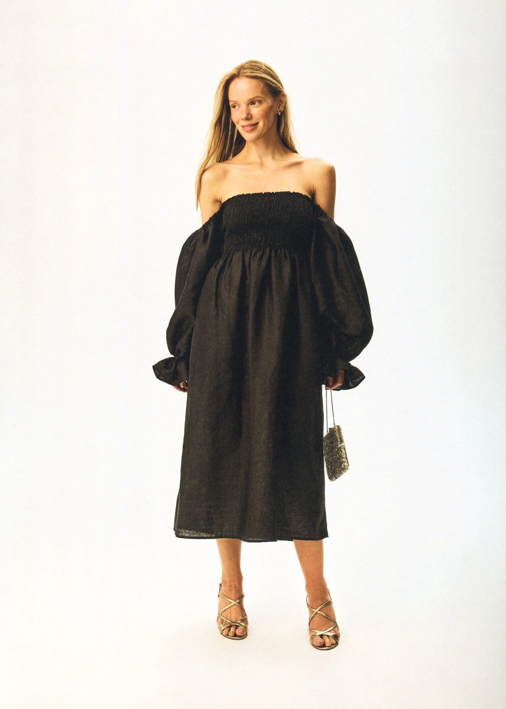 Atlanta Linen Dress in Black - Image 4