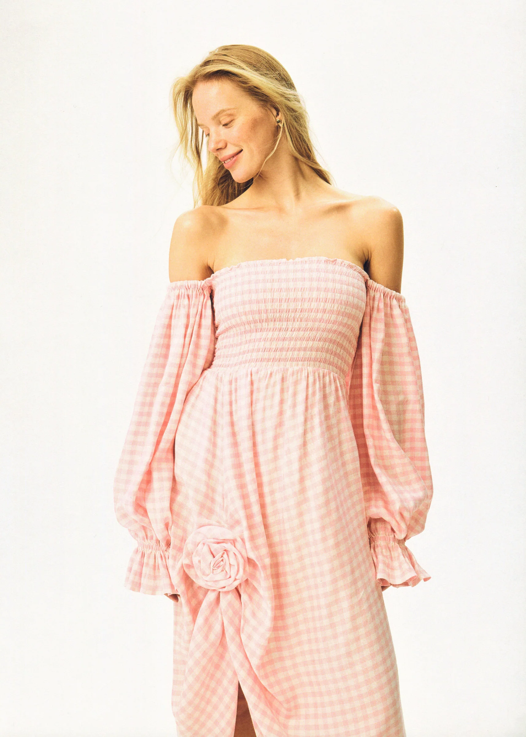 Atlanta Rose-Appliqué Off-the-Shoulder Dress - Image 3
