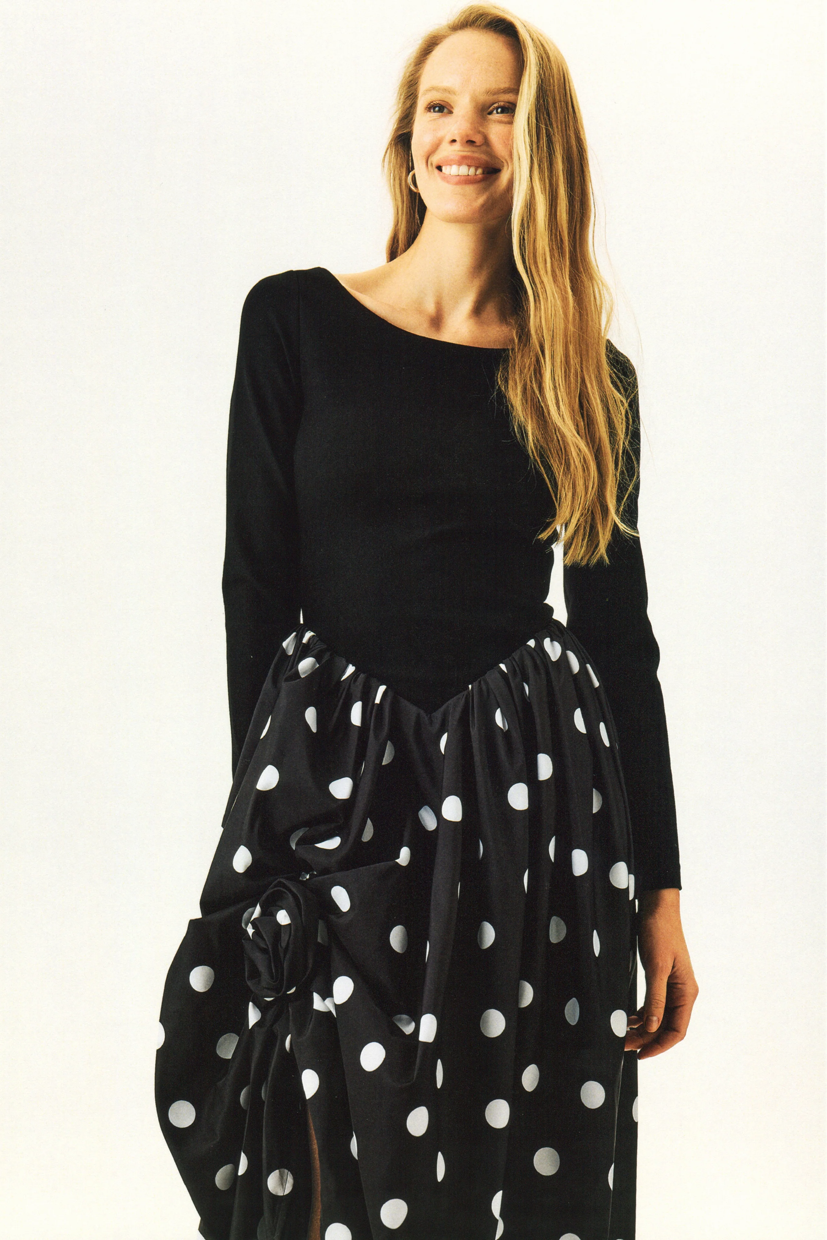 Aurora Maxi Dress in Black Polka Dot - Image 4