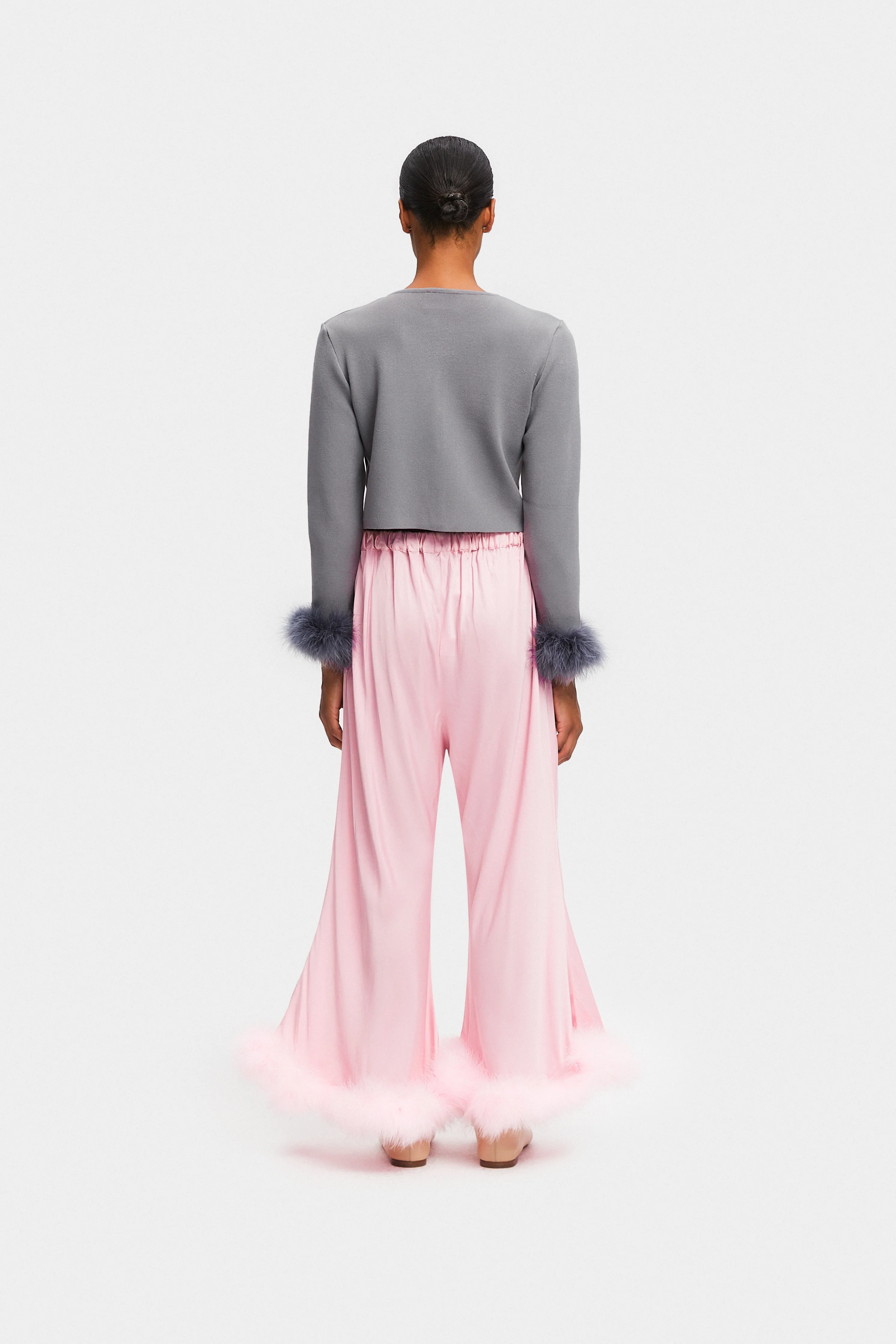 Boudoir Pants with Feathers in Pink - Image 4