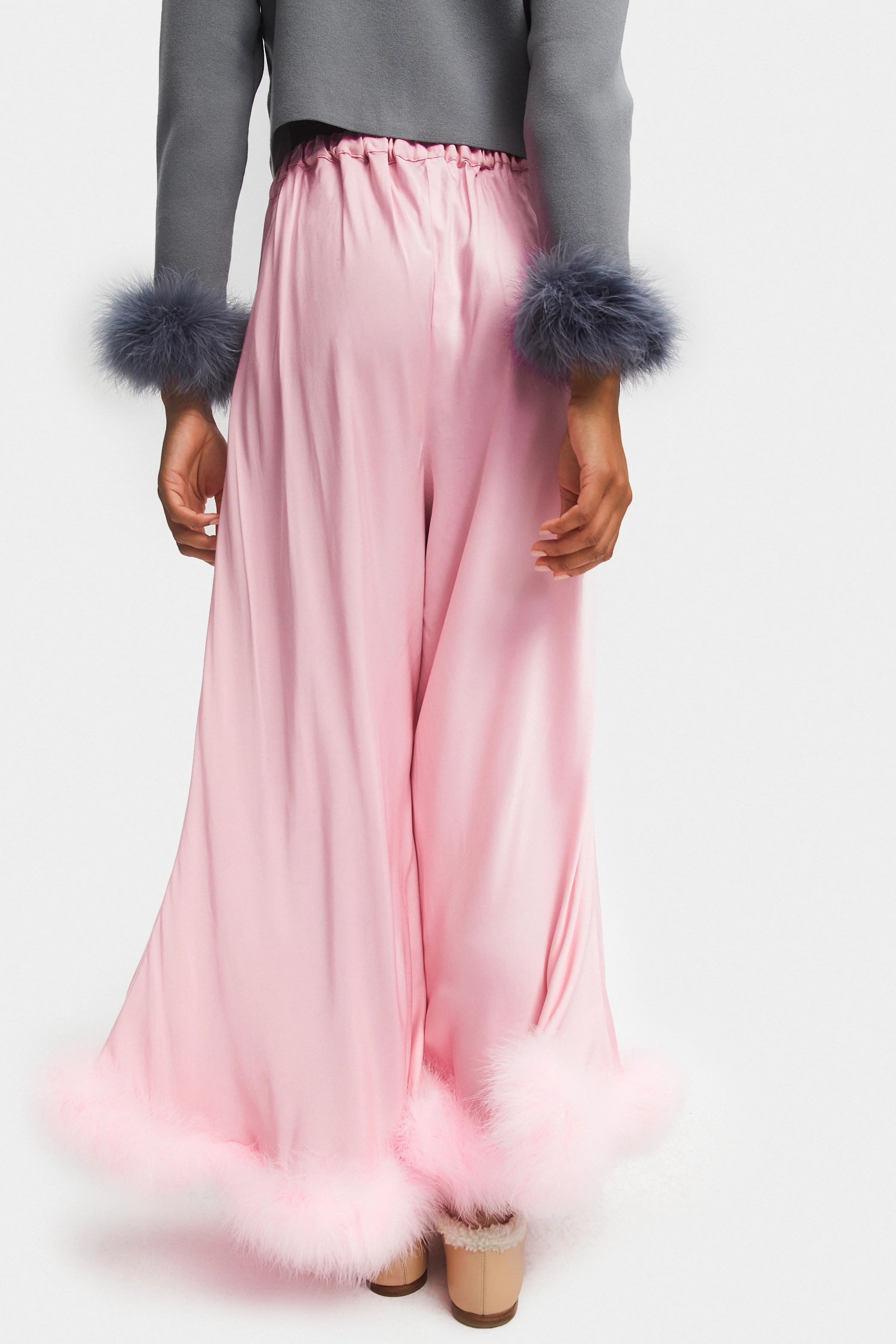 Boudoir Pants with Feathers in Pink - Image 6