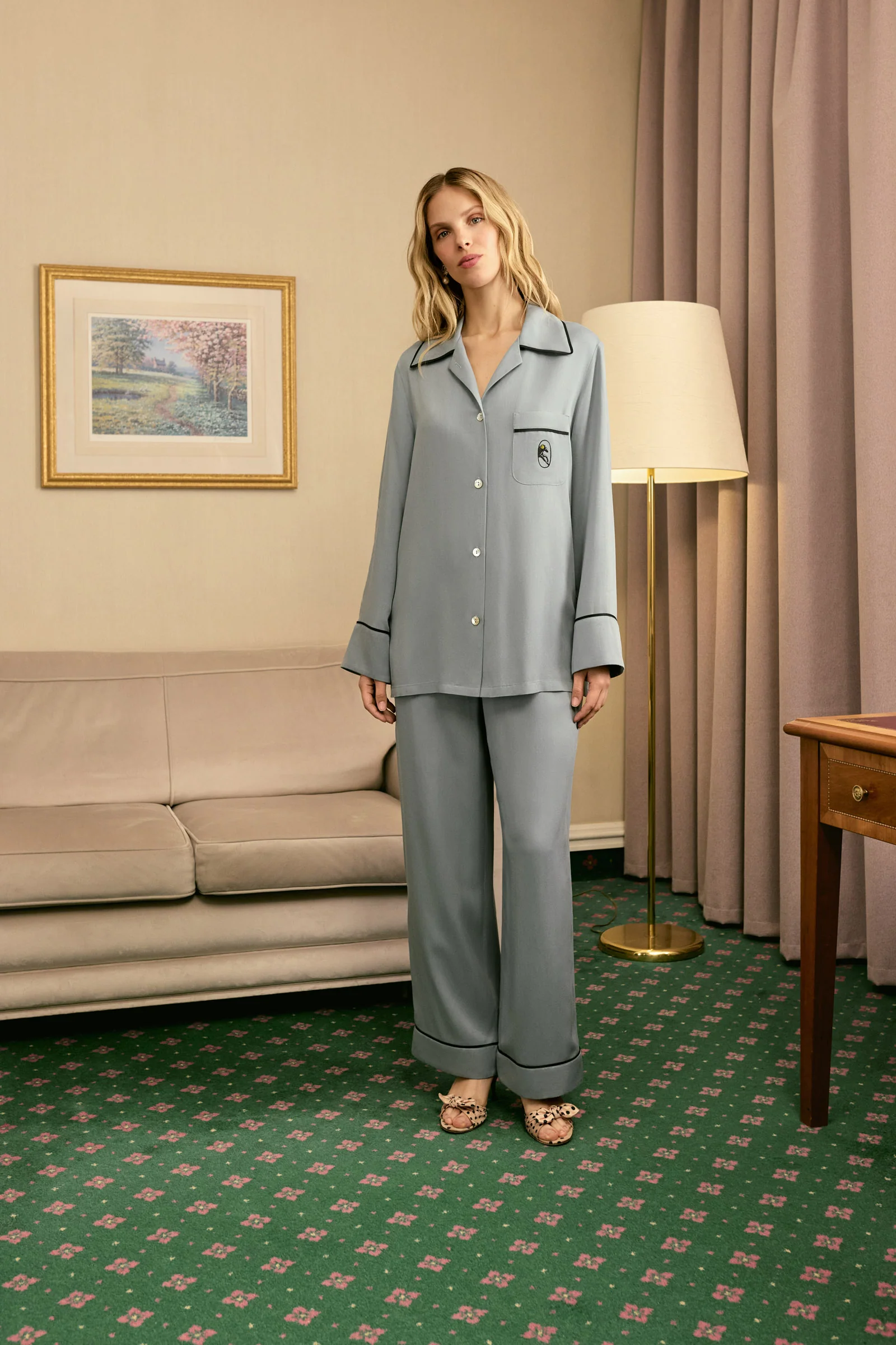 Finnegan Unisex Pajama Pants in Grey - Image 2