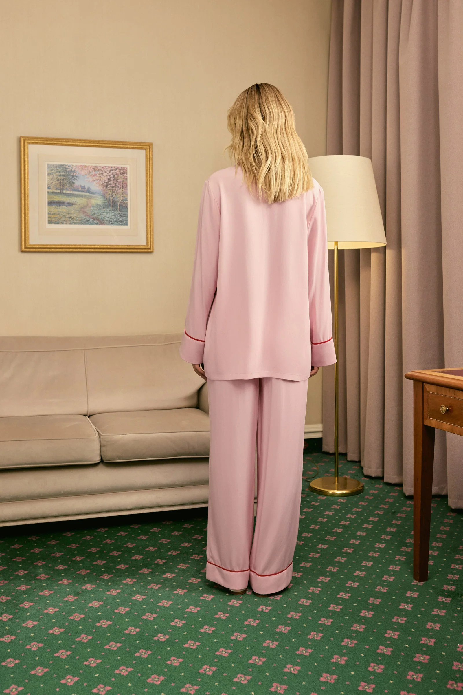 Finnegan Unisex Pajama Pants in Pink - Image 3