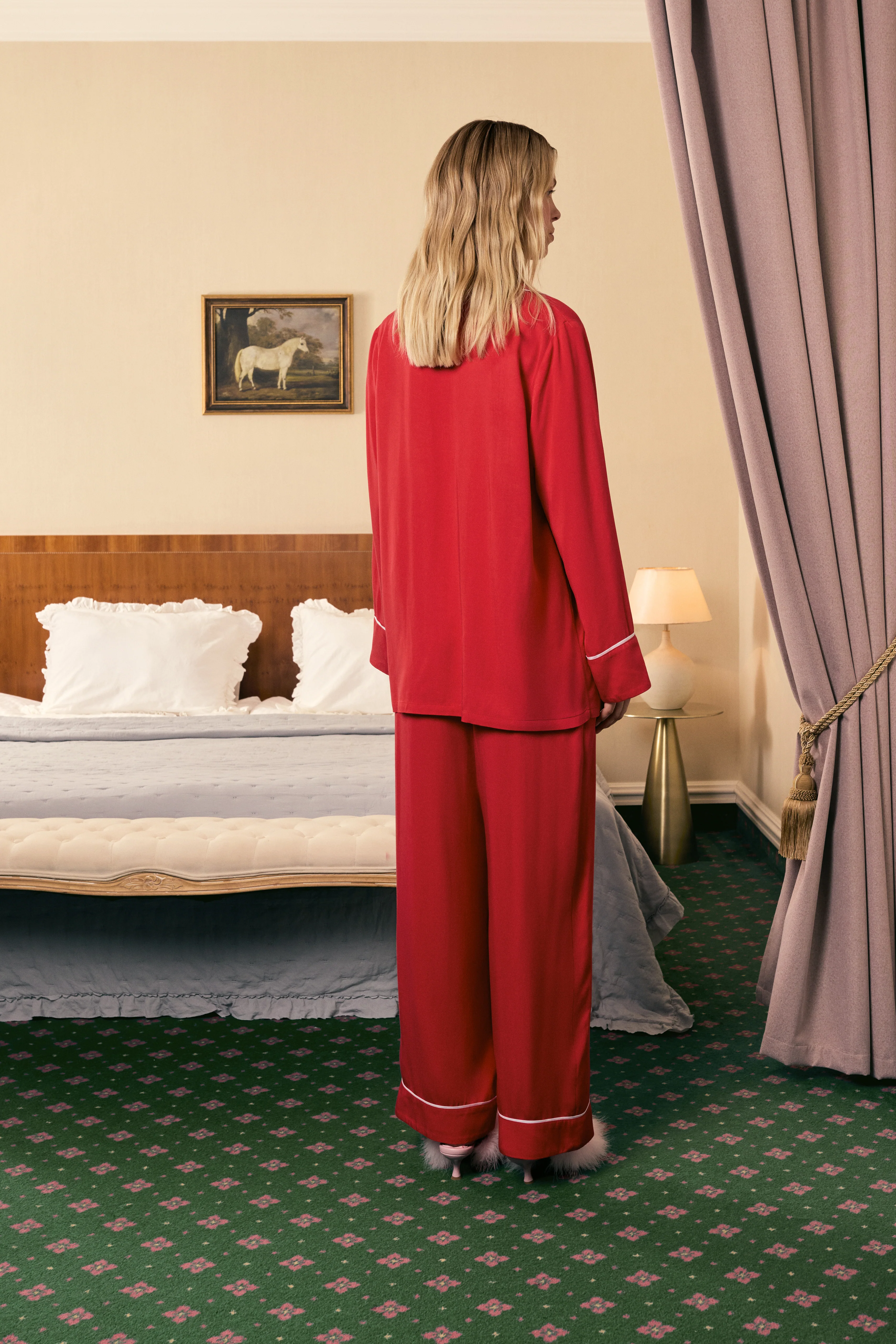 Finnegan Unisex Pajama Pants in Red - Image 2