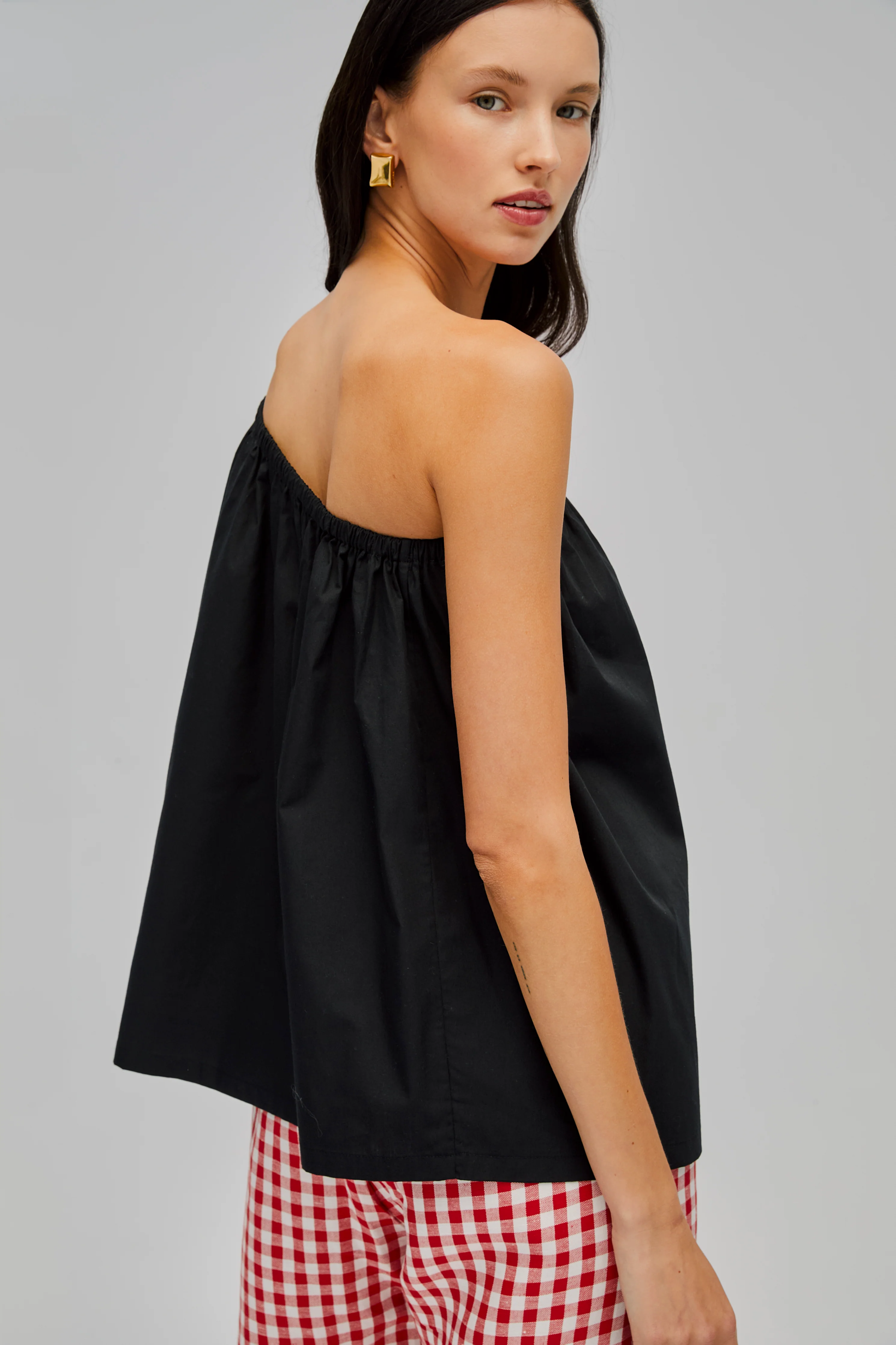 Gaia Cotton Top in Black - Image 3