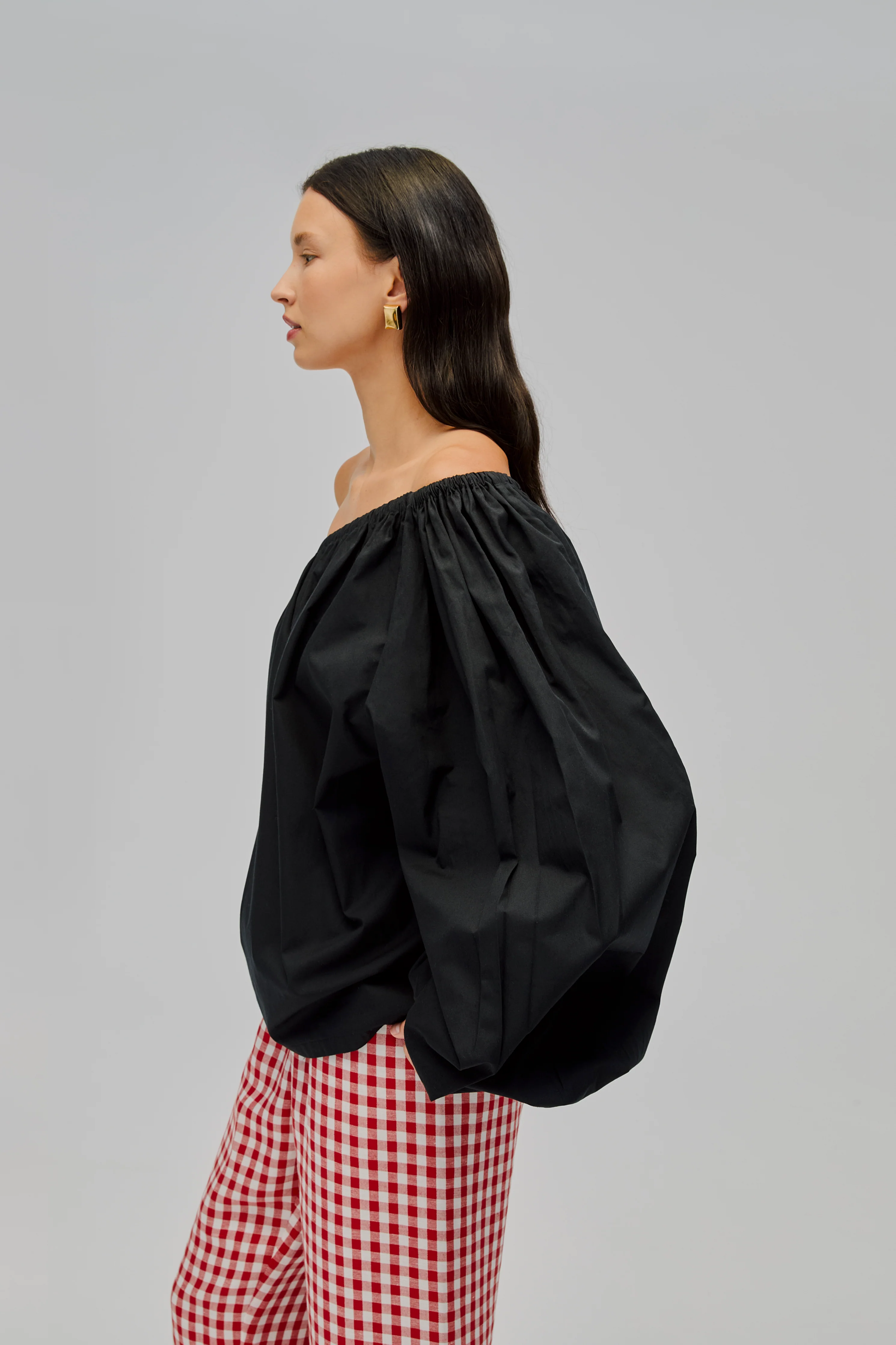 Gaia Cotton Top in Black - Image 4