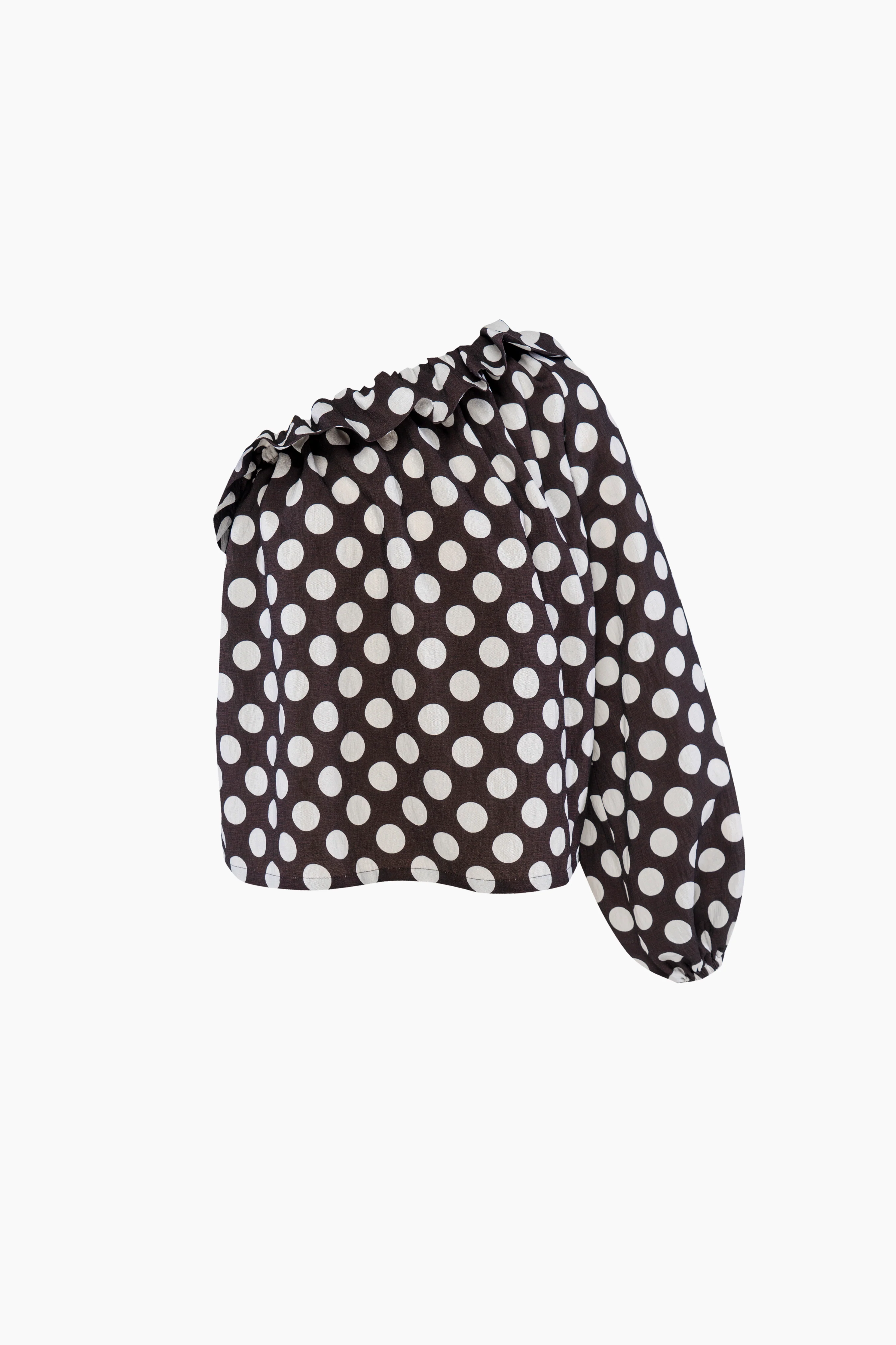 Gaia Soft Viscose Top in Black Polka Dot - Image 6