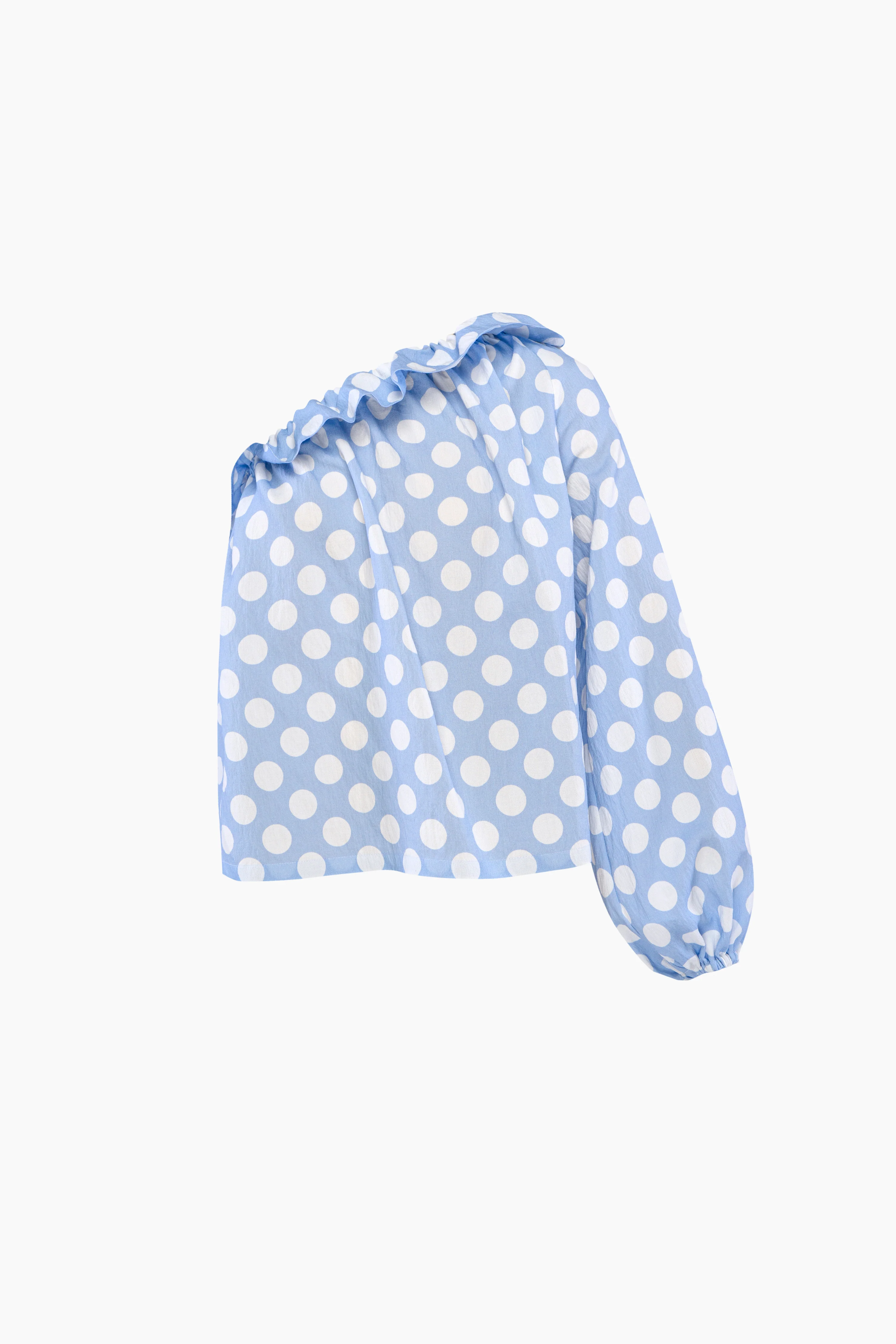 Gaia Soft Viscose Top in Blue Polka Dot - Image 4