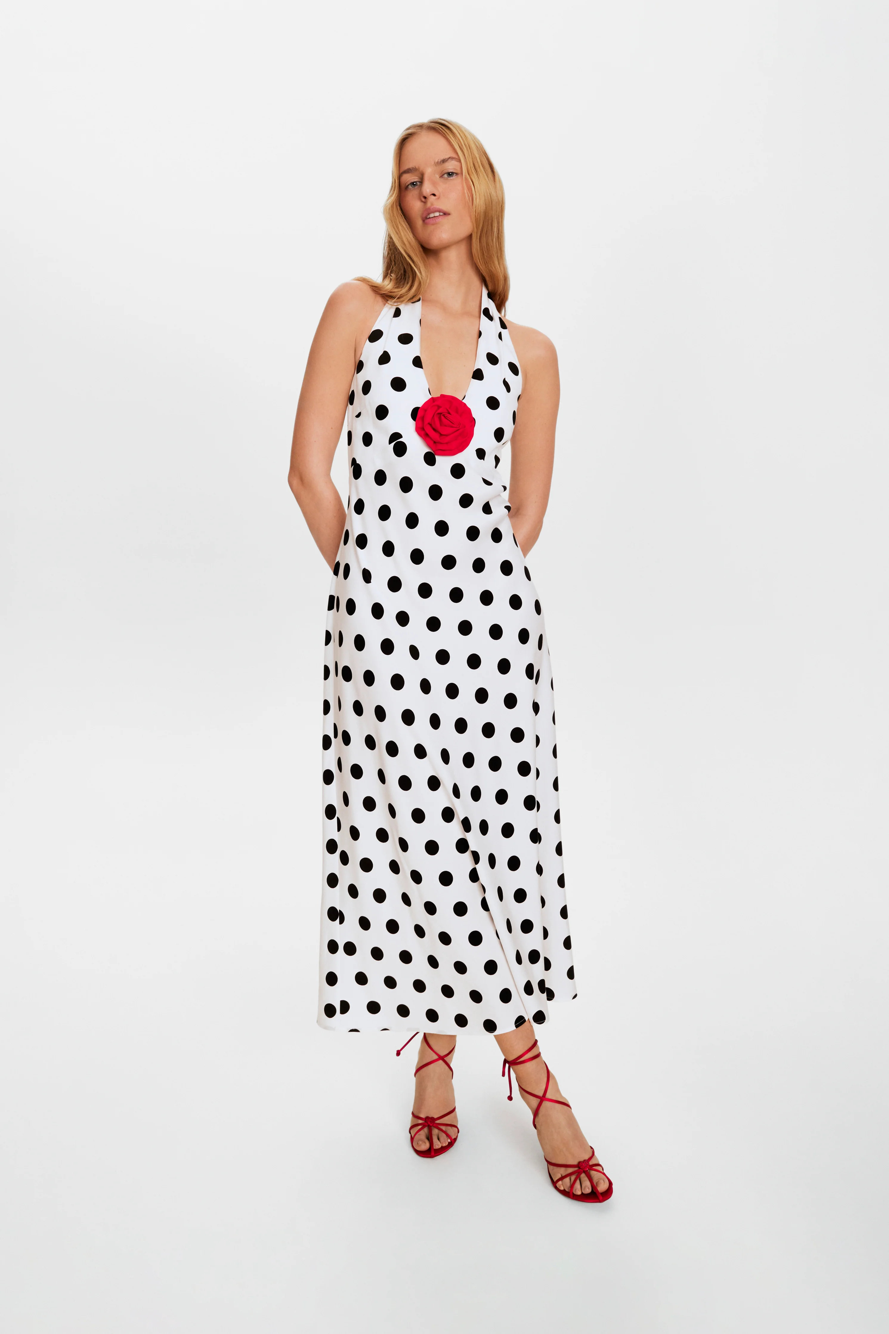 Jardin Halterneck Maxi Dress in Polka Dot - Image 2
