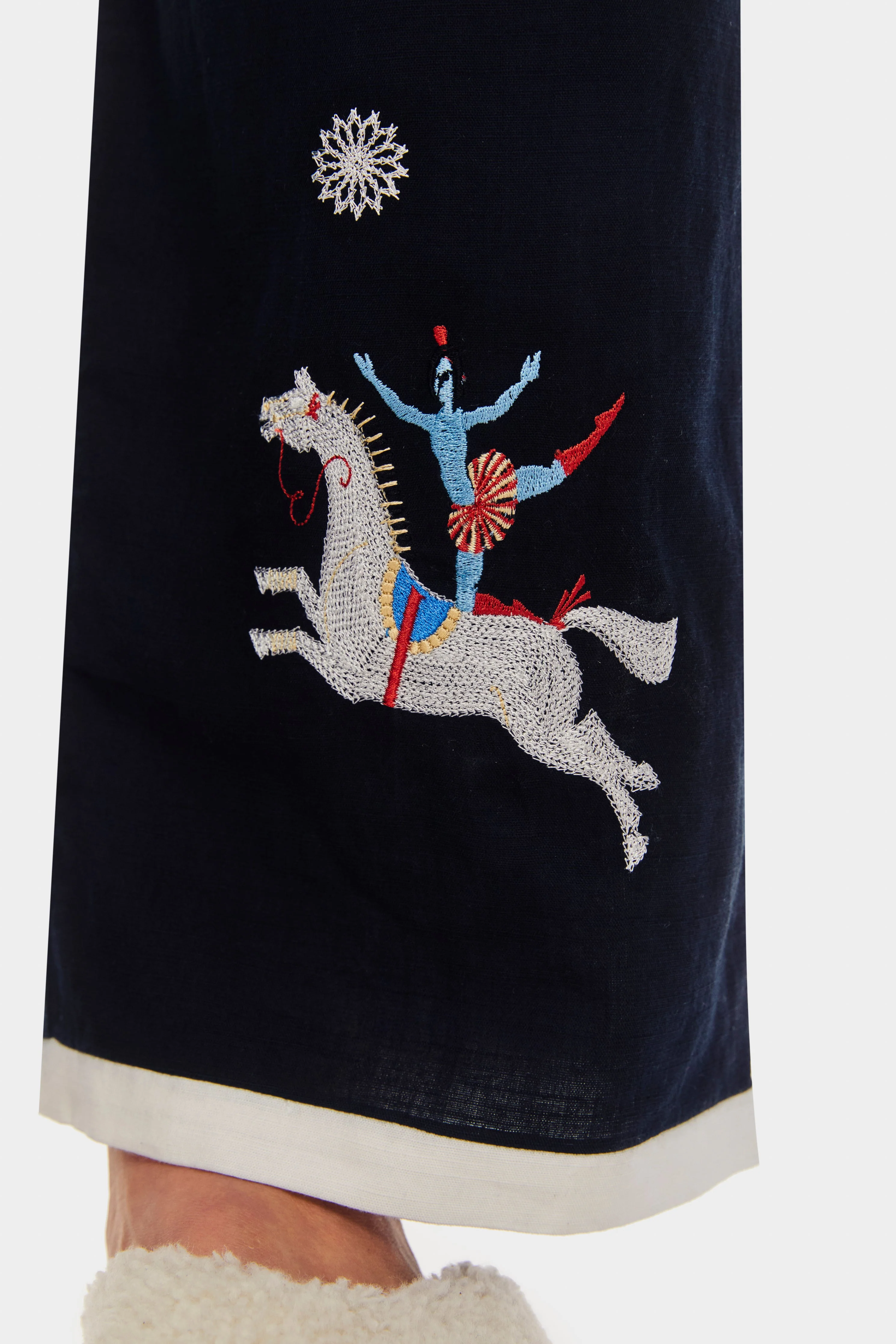 Kotyk Embroidered Cotton-poplin Pants in Navy - Image 5