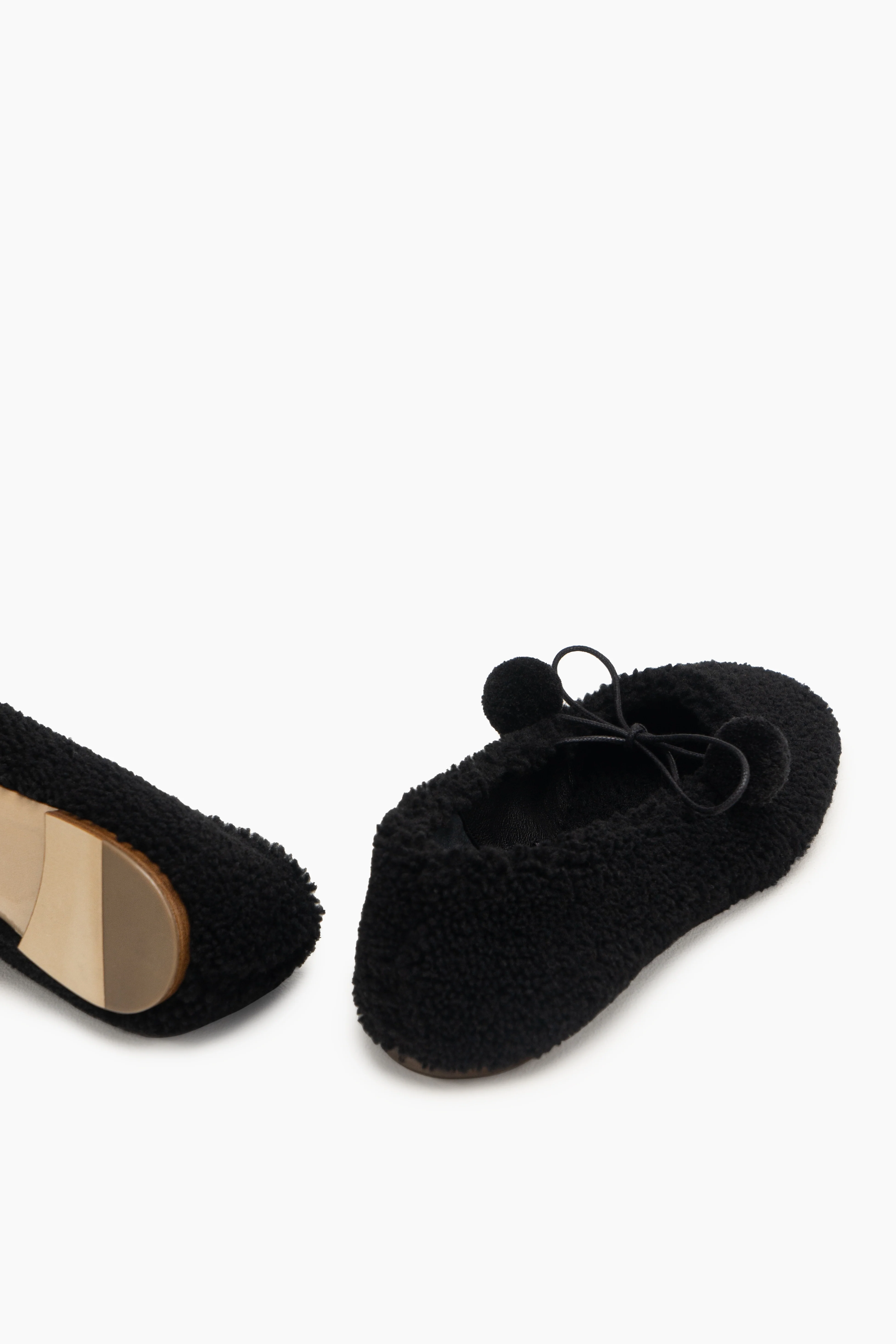 Lulu Shearling Slippers in Black - Image 3