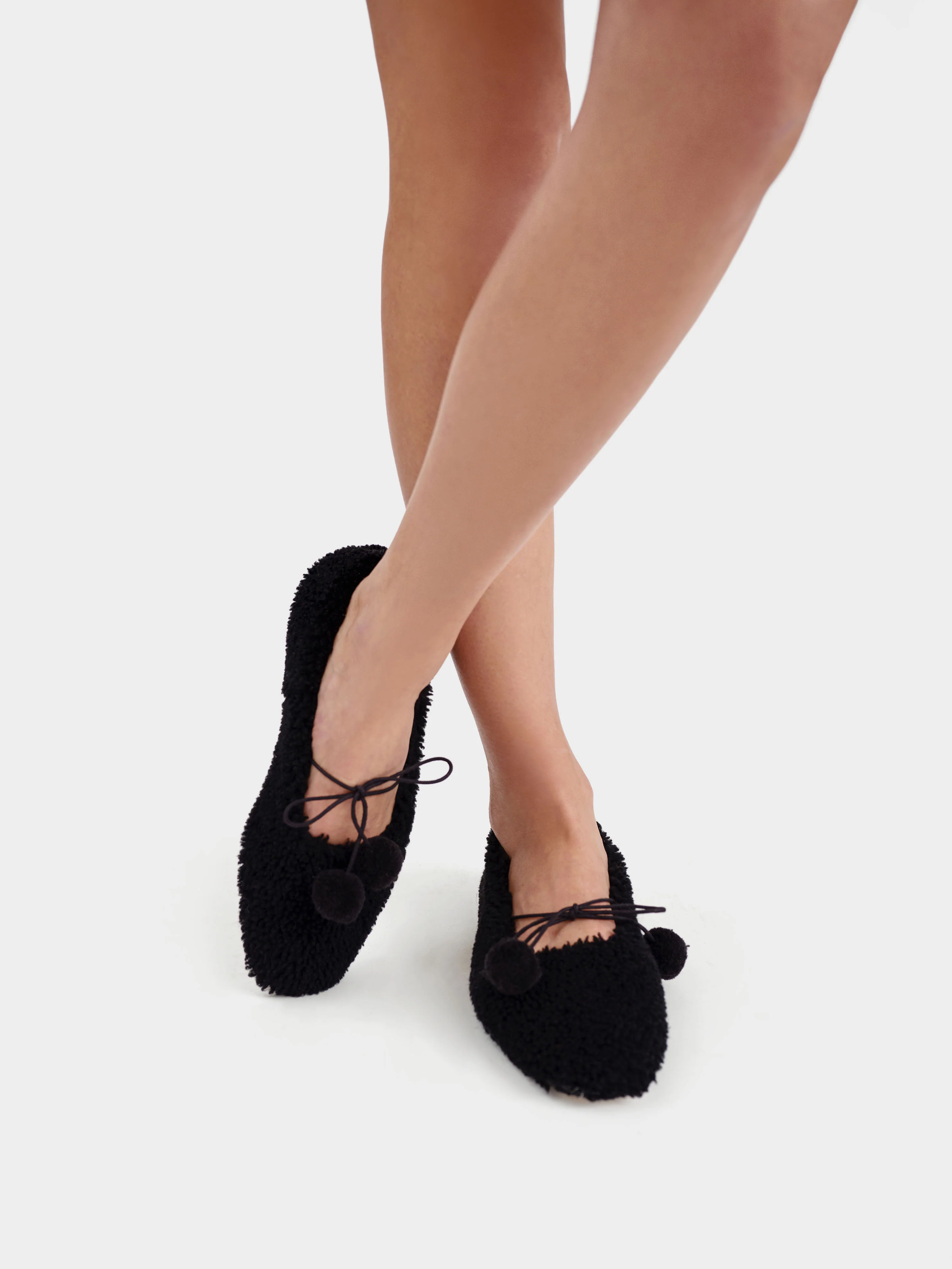 Lulu Shearling Slippers in Black - Image 4