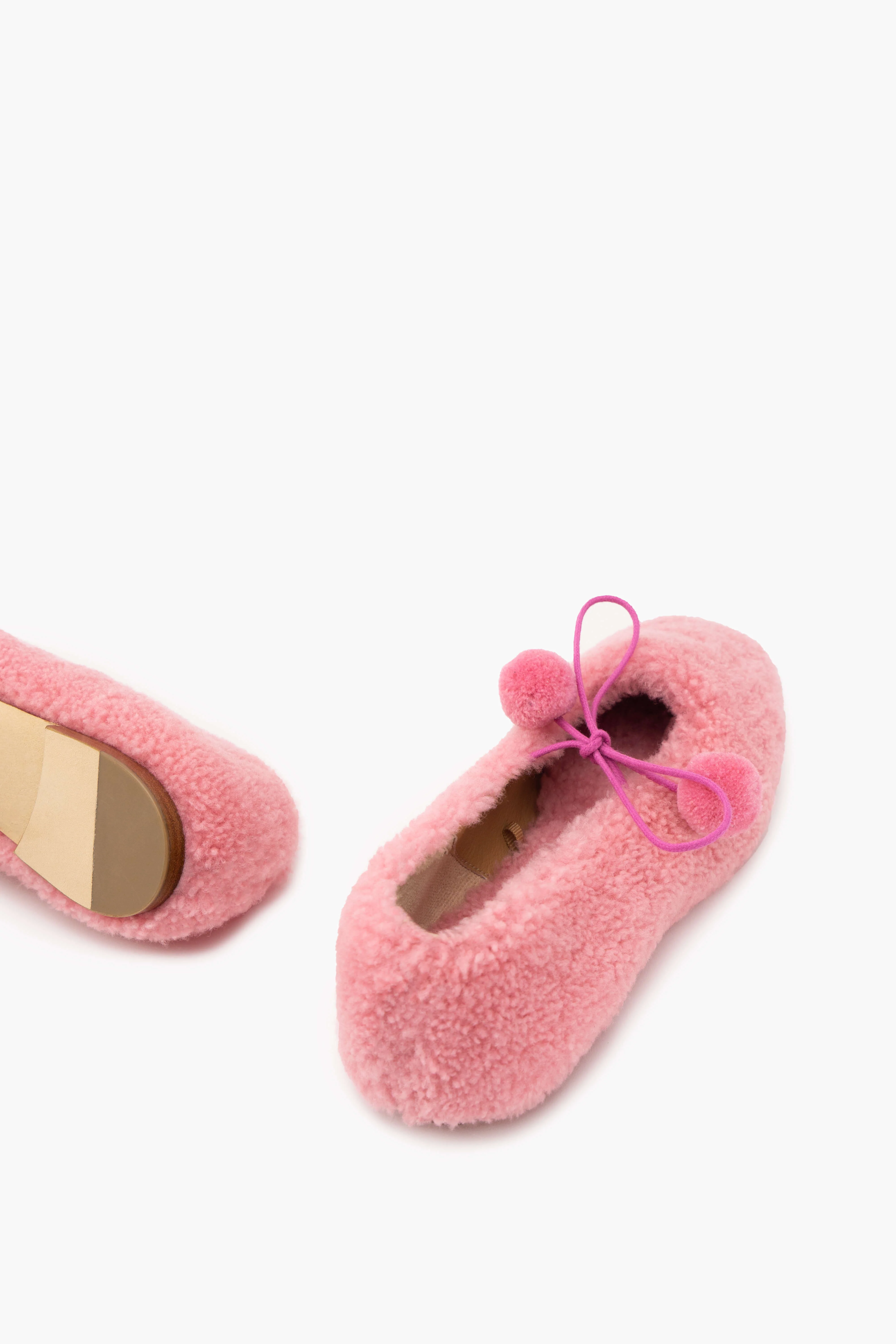 Lulu Shearling Slippers in Pink - Image 3