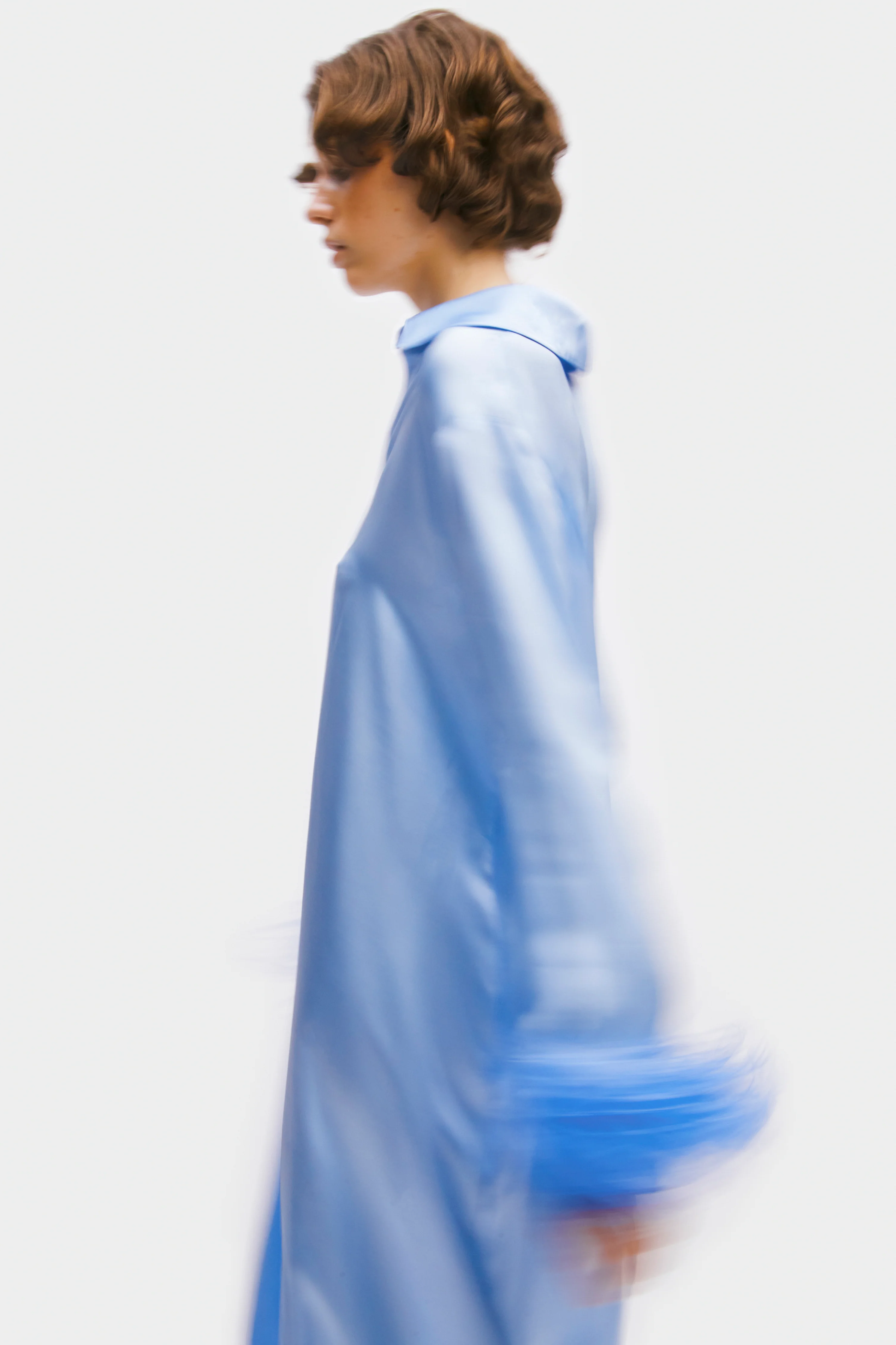 Luna Maxi Dress with Detachable Feathers in Blue - Image 5