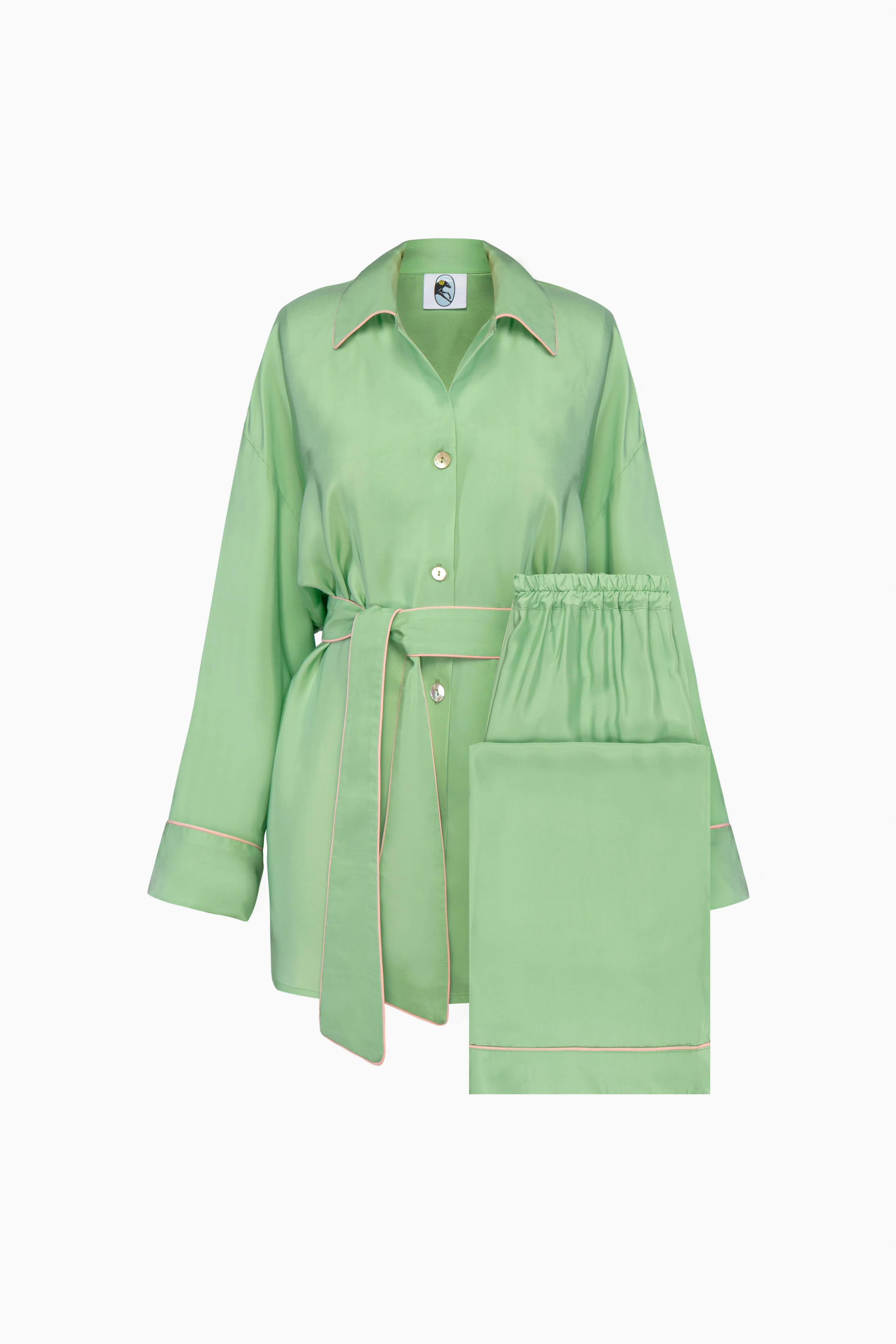 Miss Cat Belted Lounge Set in Mint - Image 3