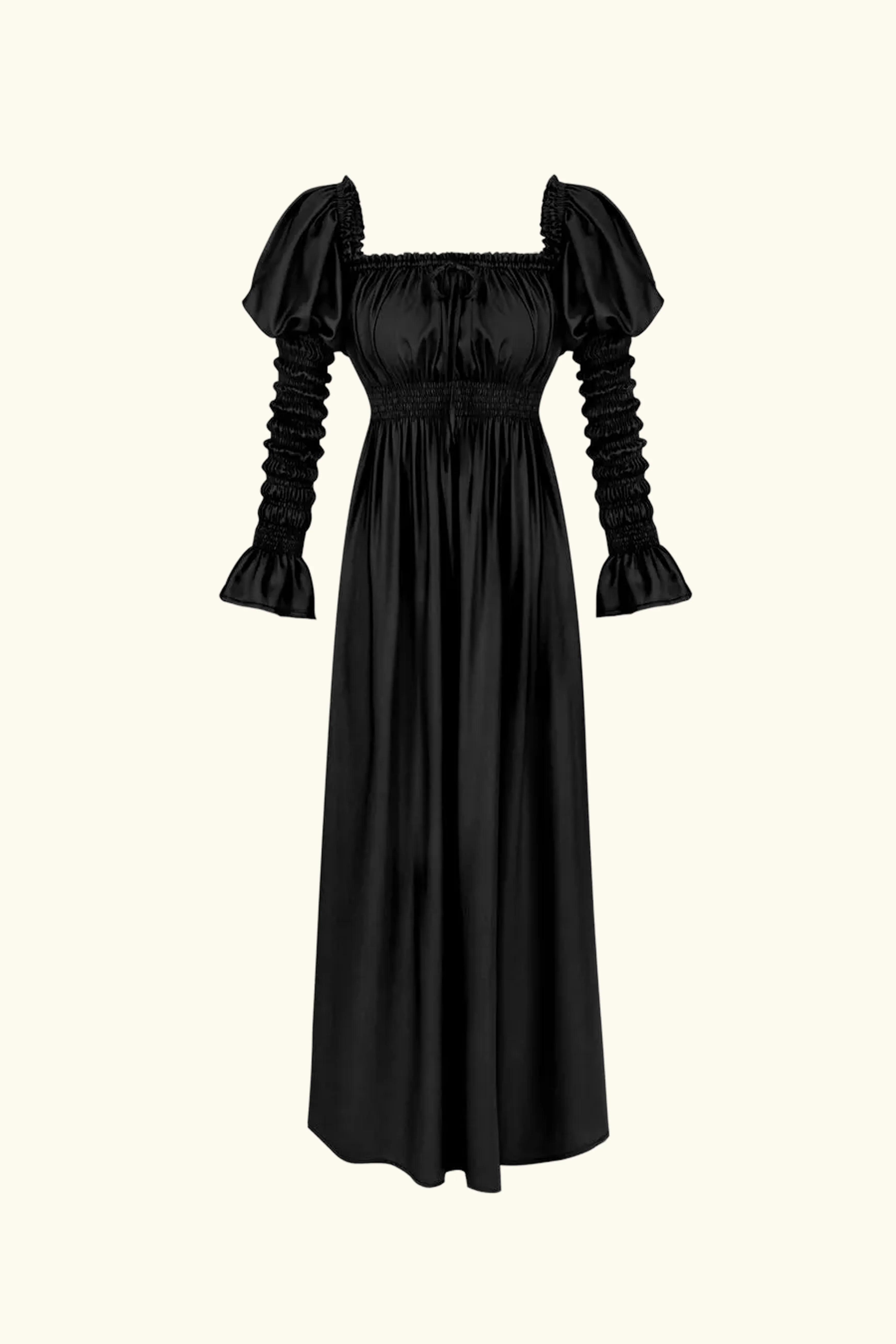 Paloma Shirred Maxi Dress in Black - Image 5