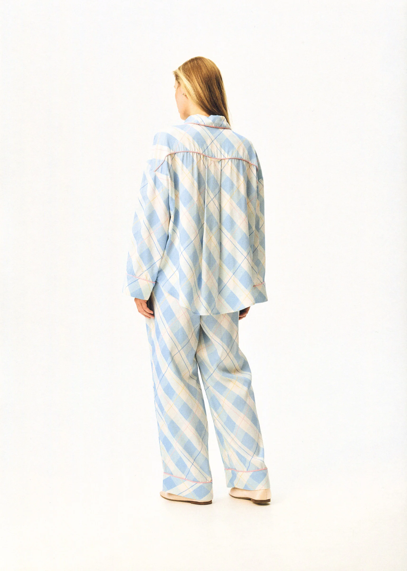 Pastelle Oversized Shirt in Blue Plaid - Image 3