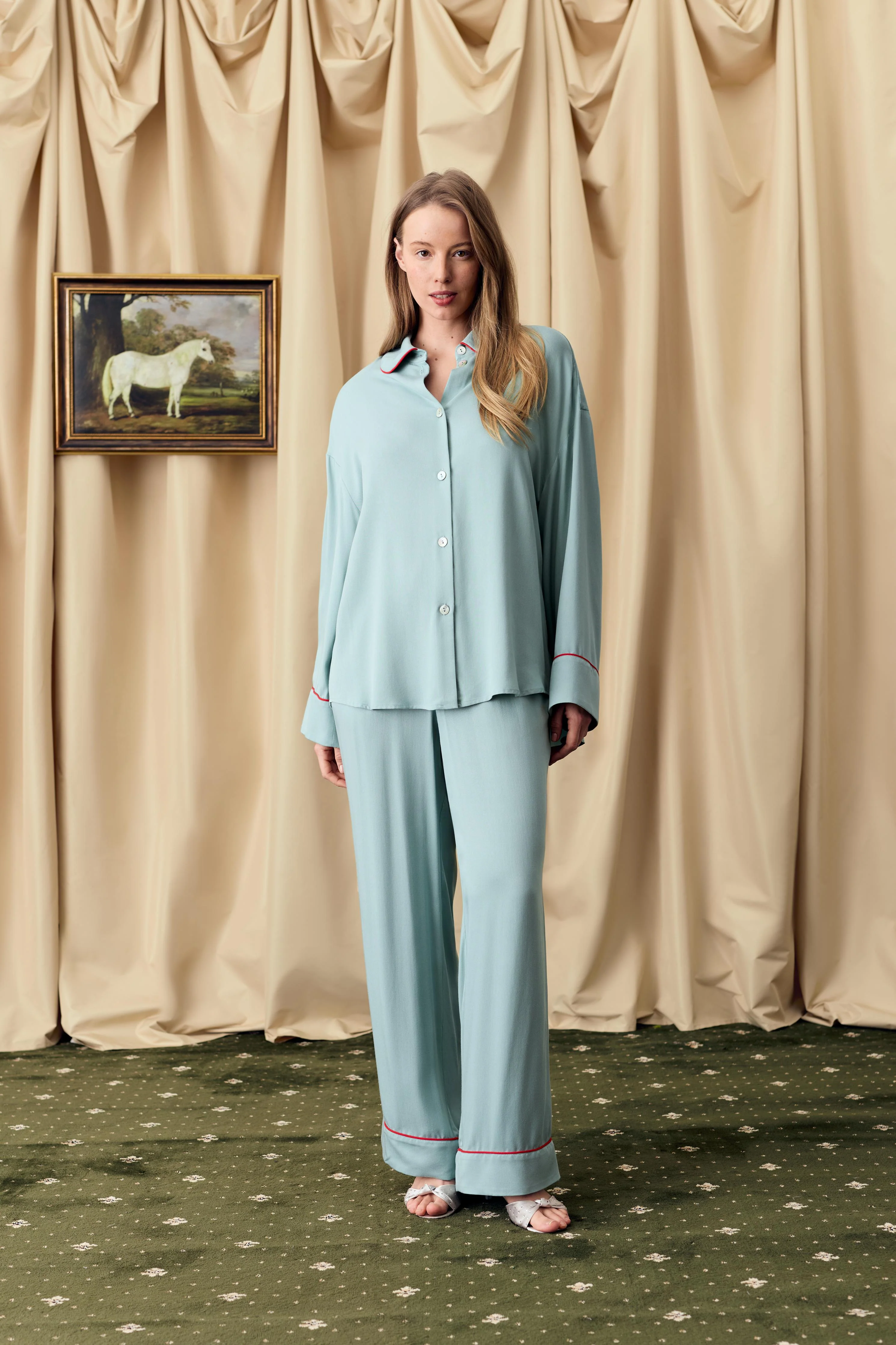 Pastelle Oversized Shirt in Dove Blue - Image 2
