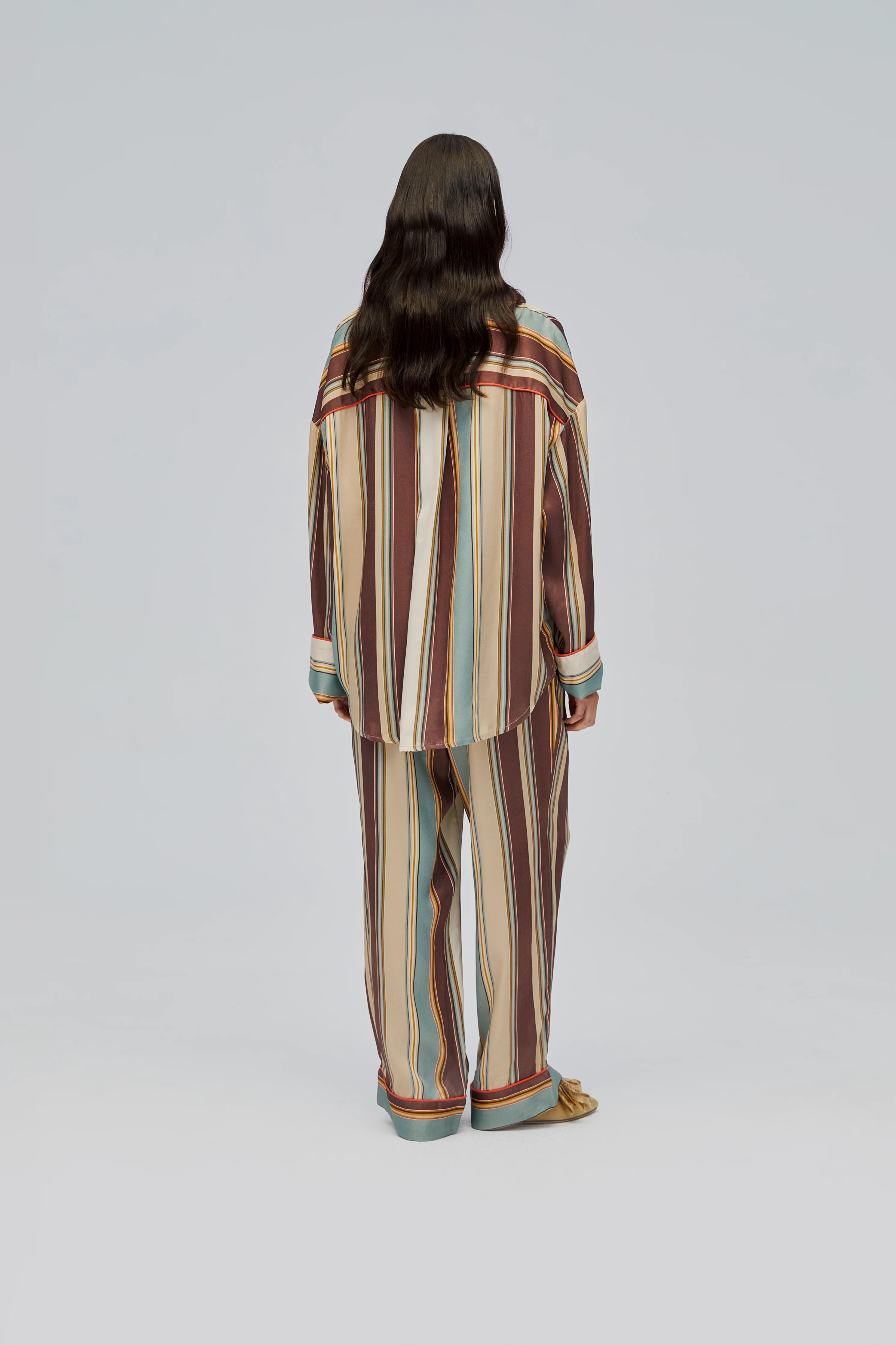 Pastelle Oversized Shirt in Sage Stripes - Image 7