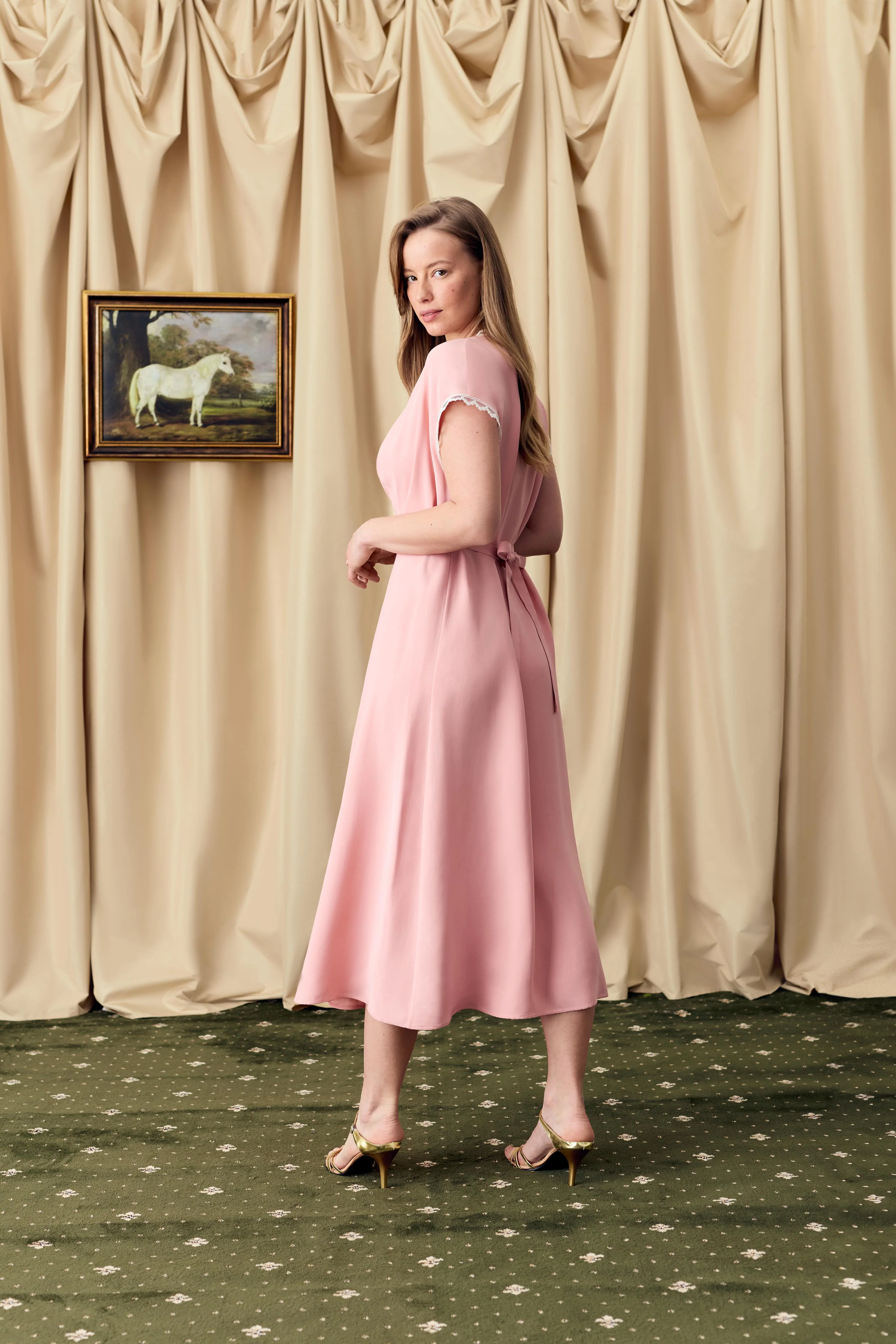 Poppi Midi Dress in Pink - Image 9