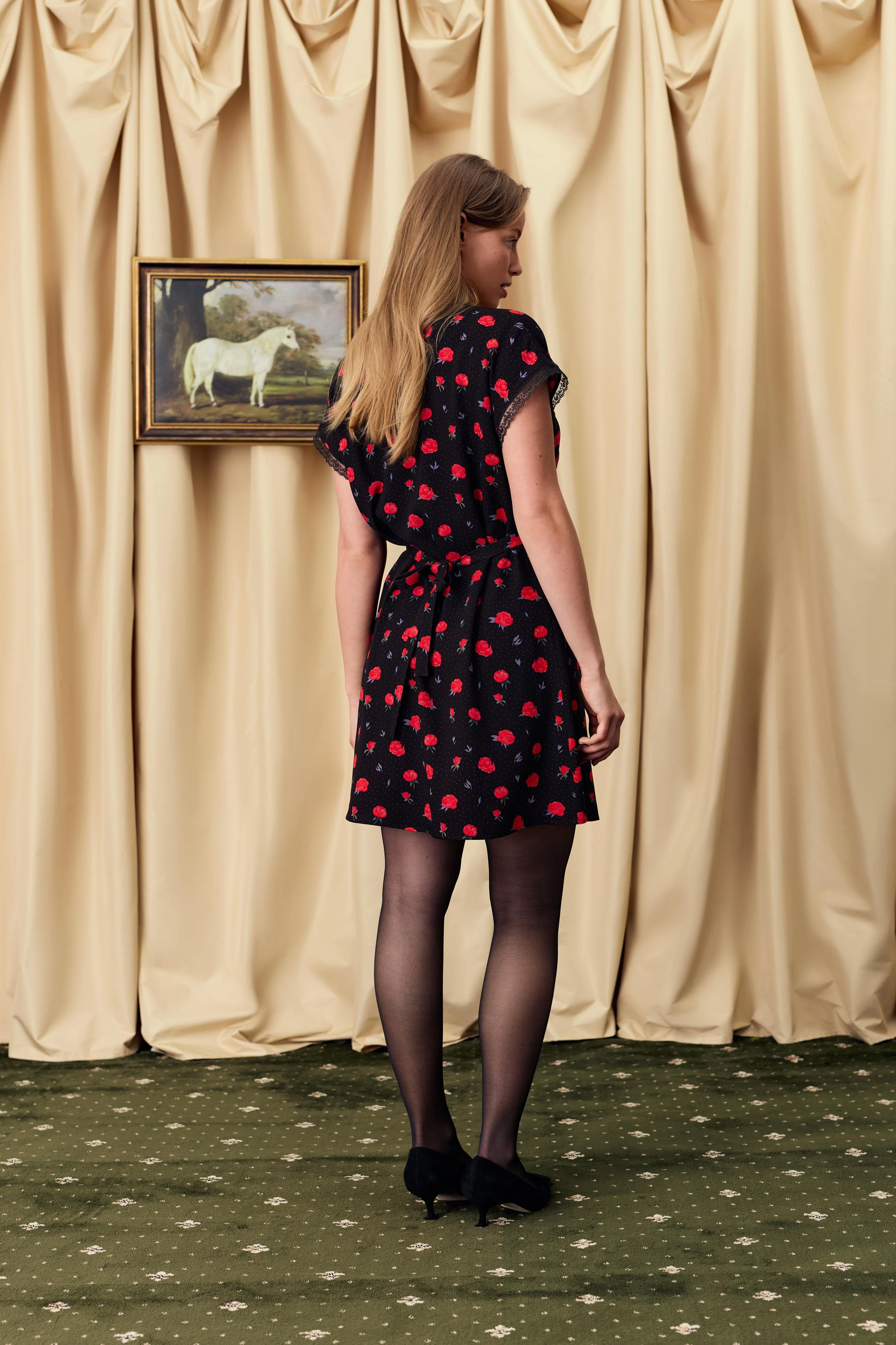 Poppi Mini Dress in Poppies Print - Image 4