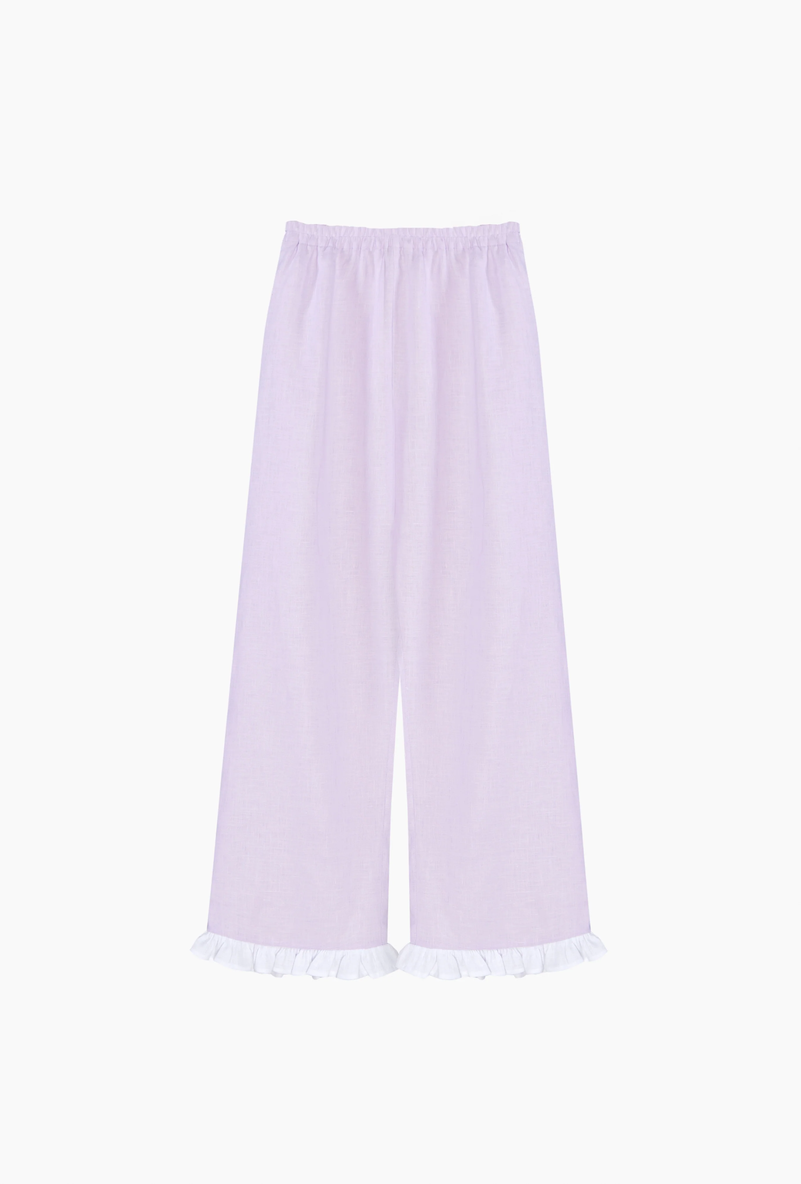 Puff Linen Lounge Pants in Lavender - Image 6