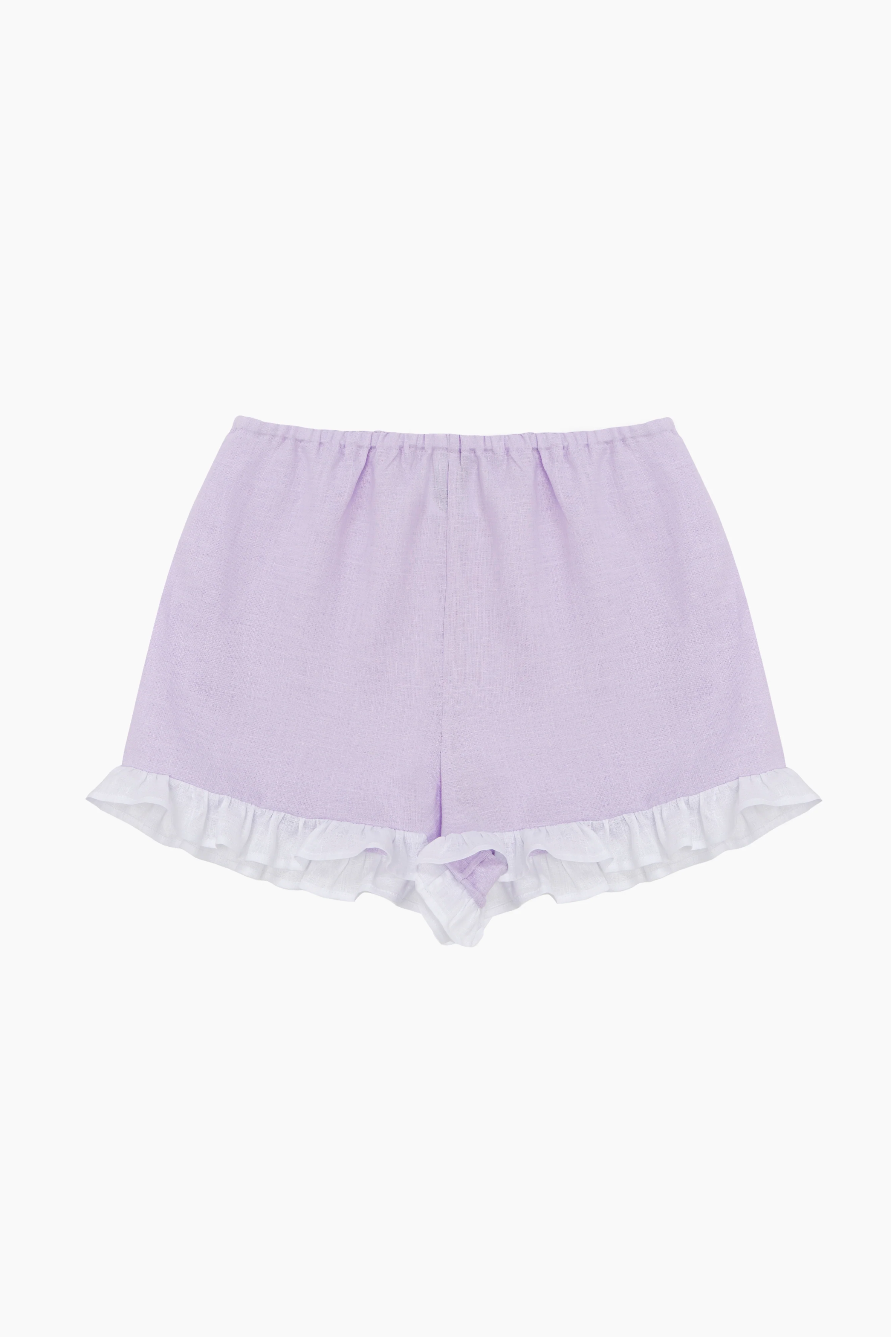 Puff Linen Lounge Shorts with Headscarf in Lavender - Image 6