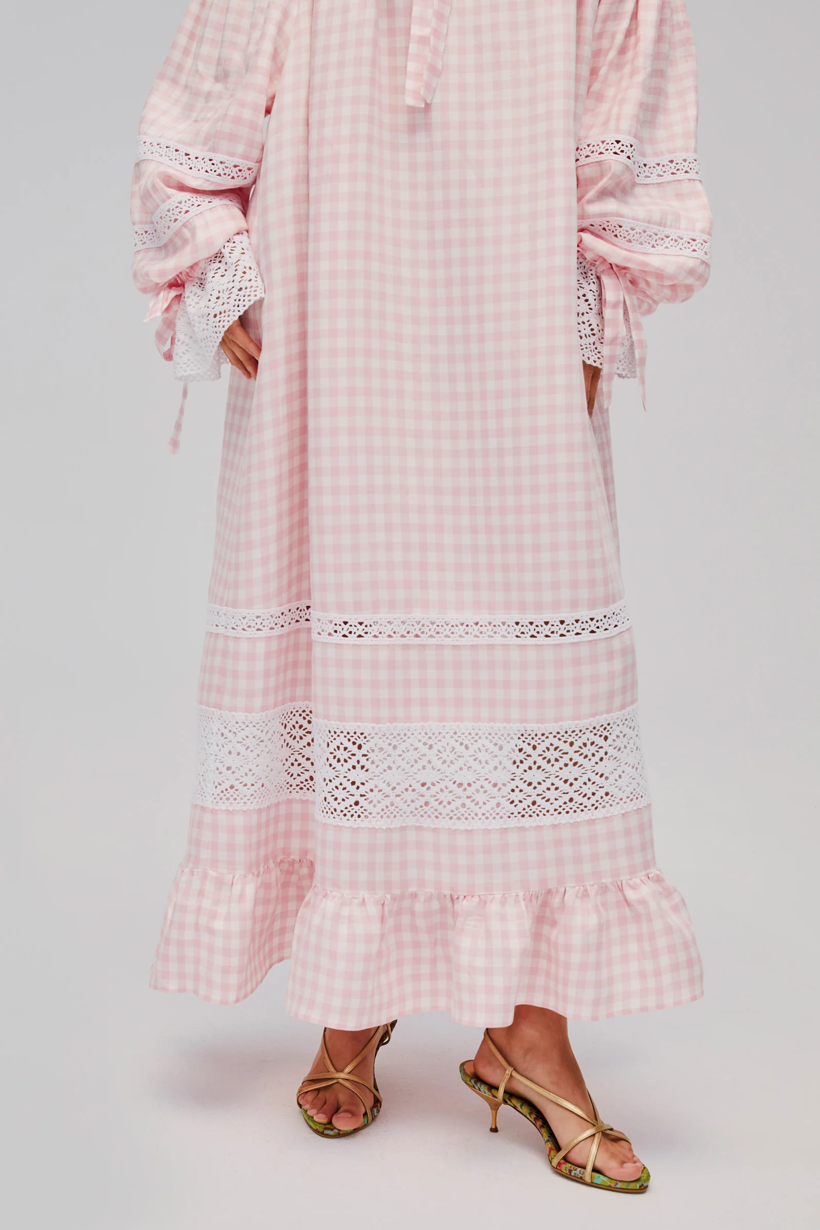 Romantica Lounge Dress in Pink Vichy - Image 6
