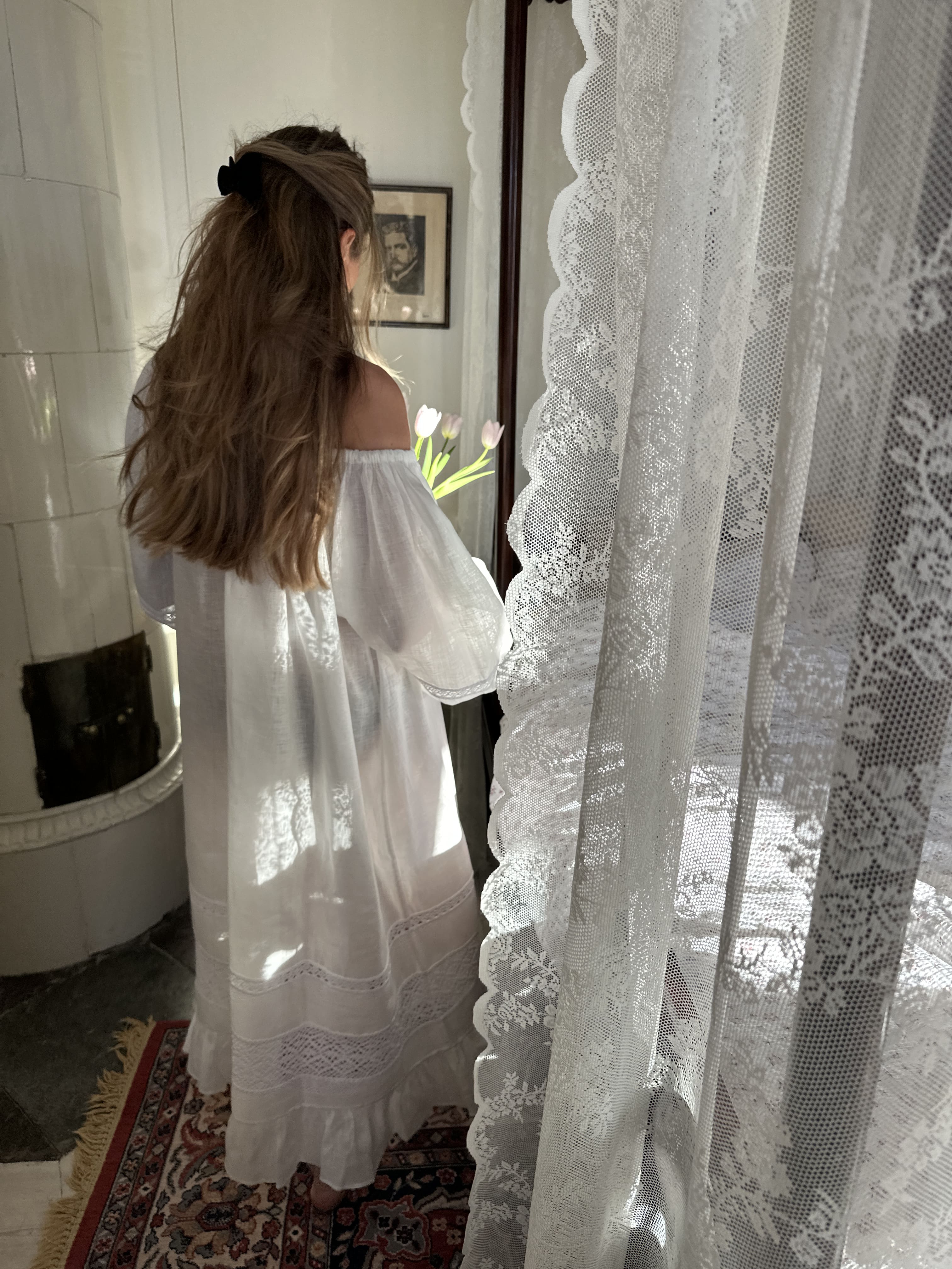 Romantica Lounge Dress in White - Image 4