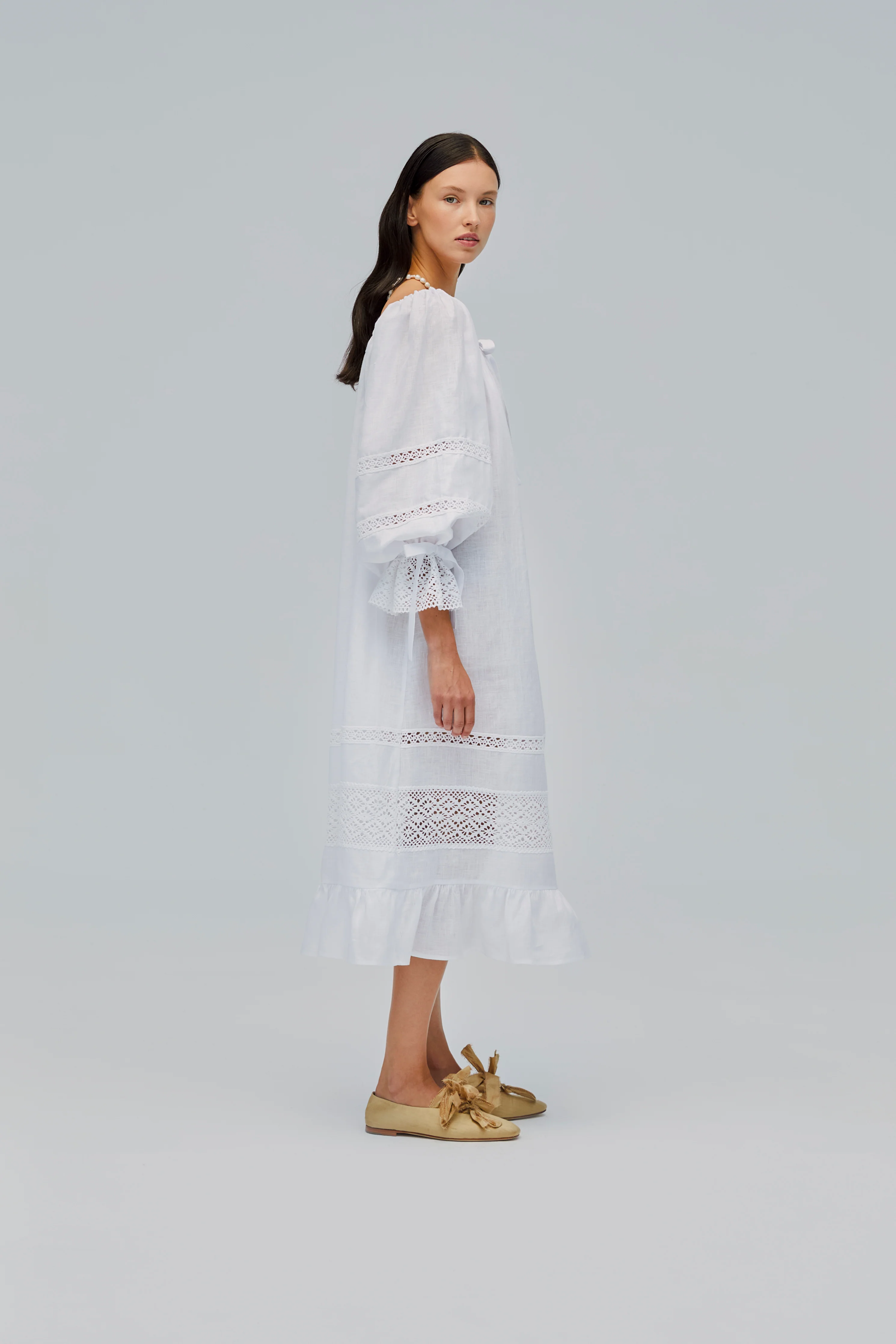 Romantica Lounge Dress in White - Image 6