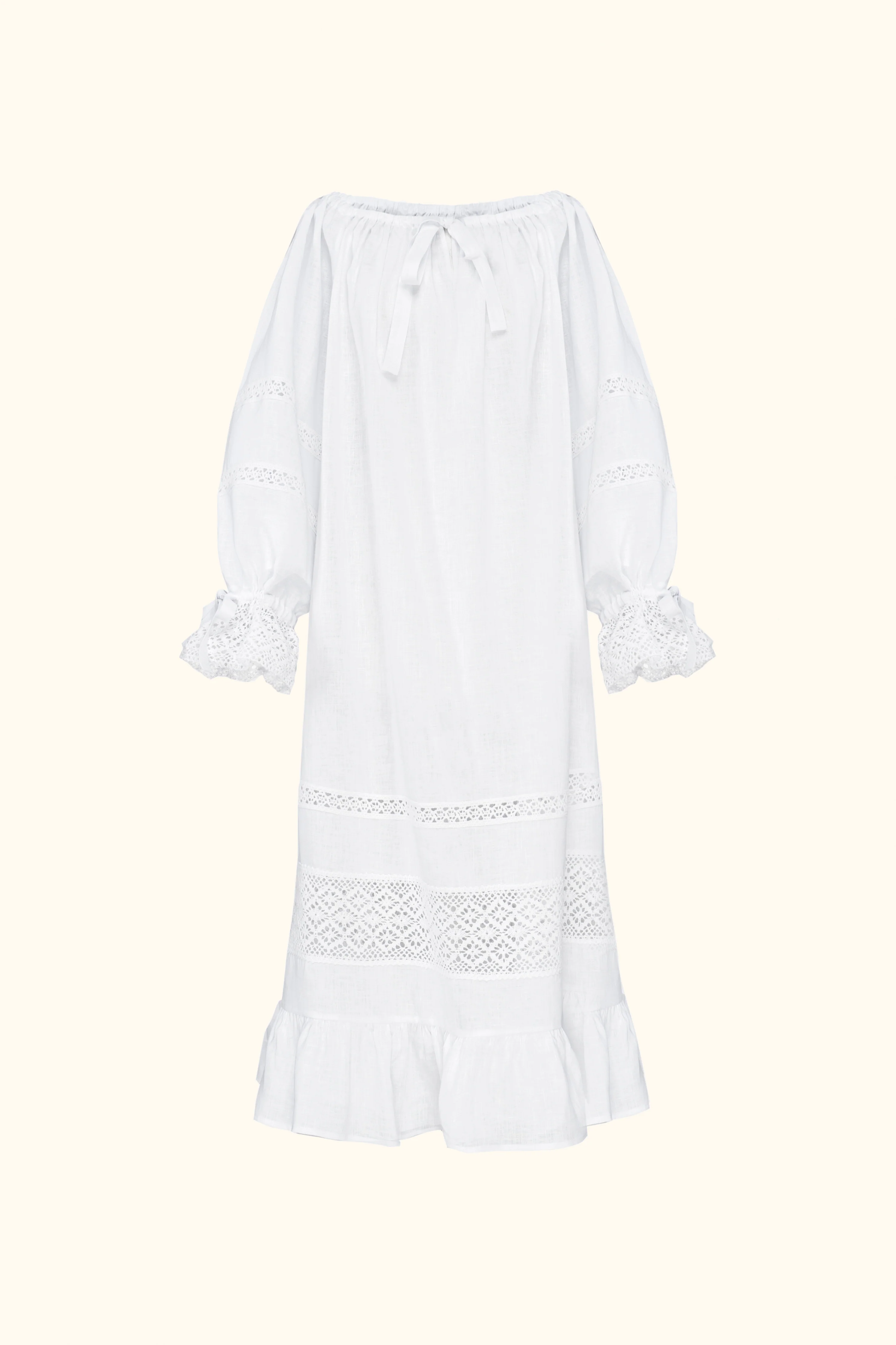 Romantica Lounge Dress in White - Image 9