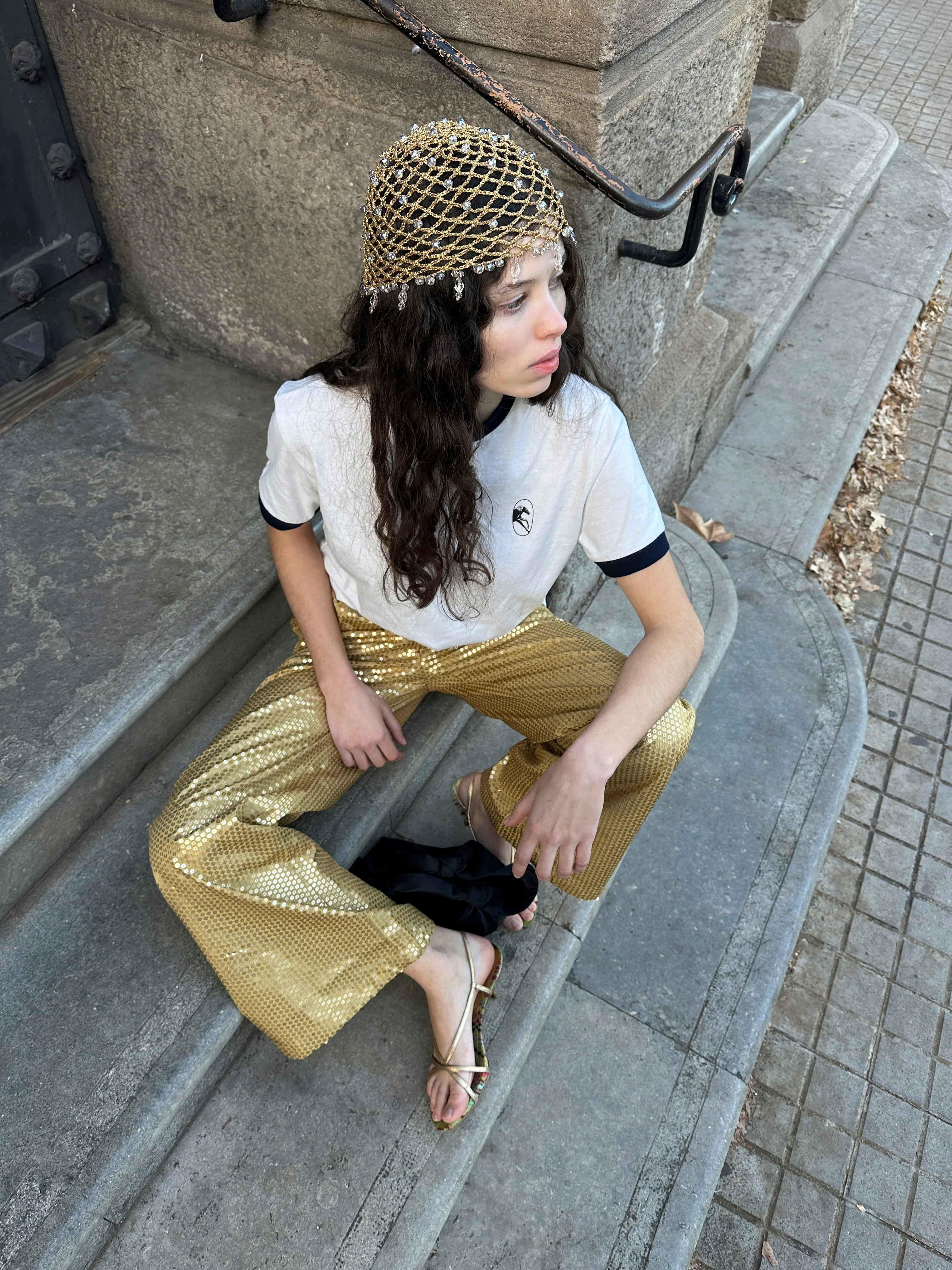 Supernova Sequined Pants in Gold - Image 4