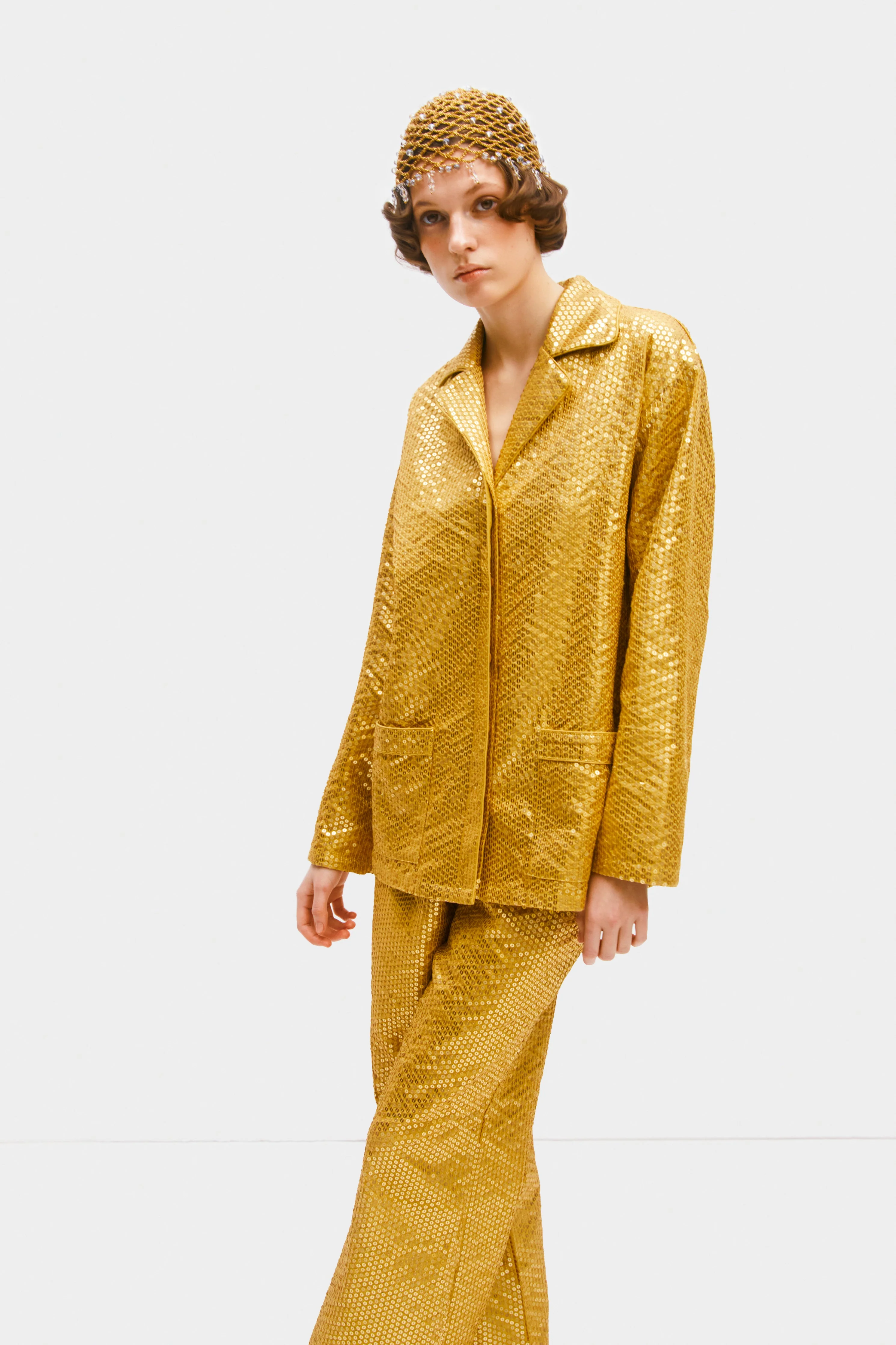 Supernova Sequined Pants in Gold - Image 6