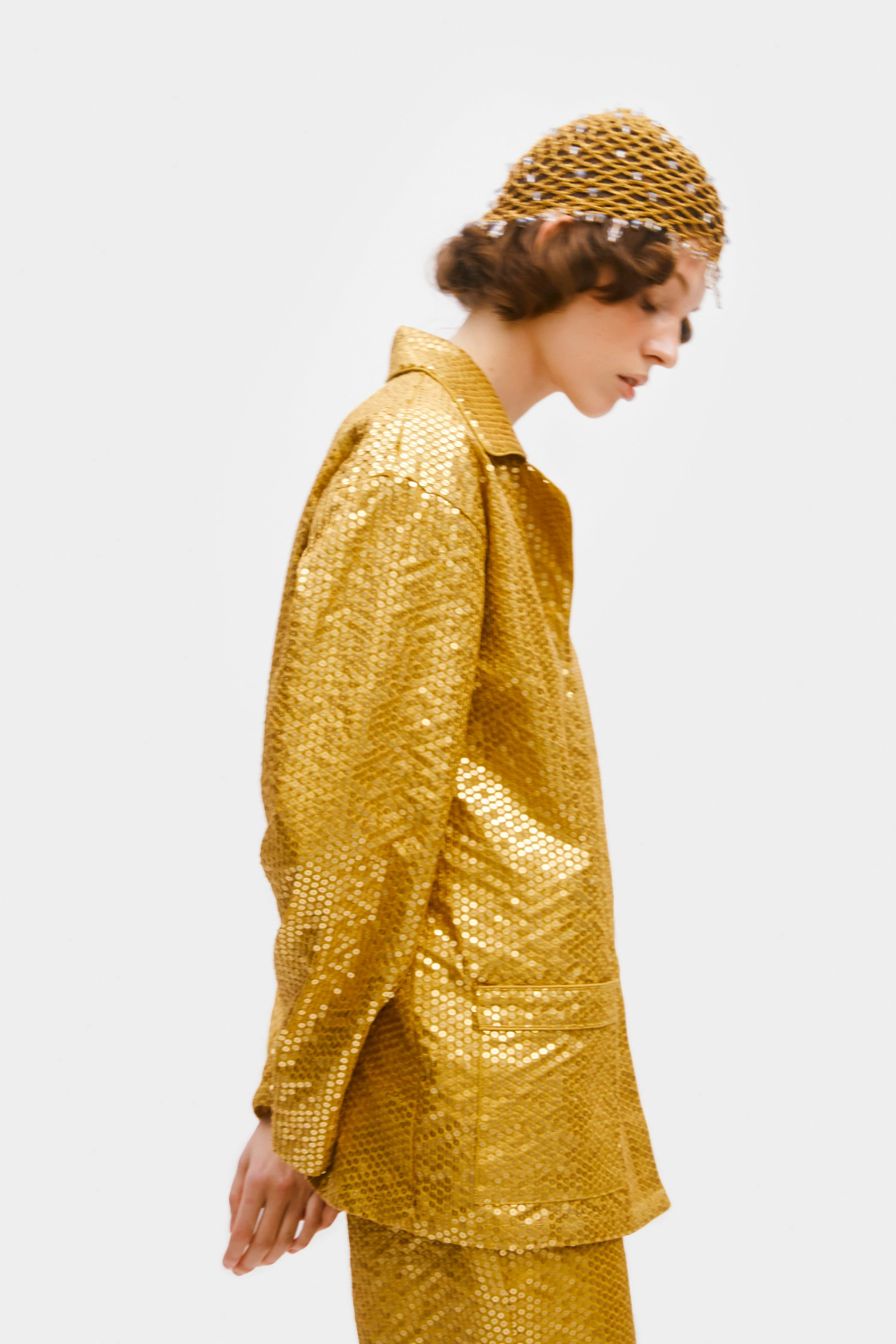 Supernova Sequined Shirt in Gold - Image 6