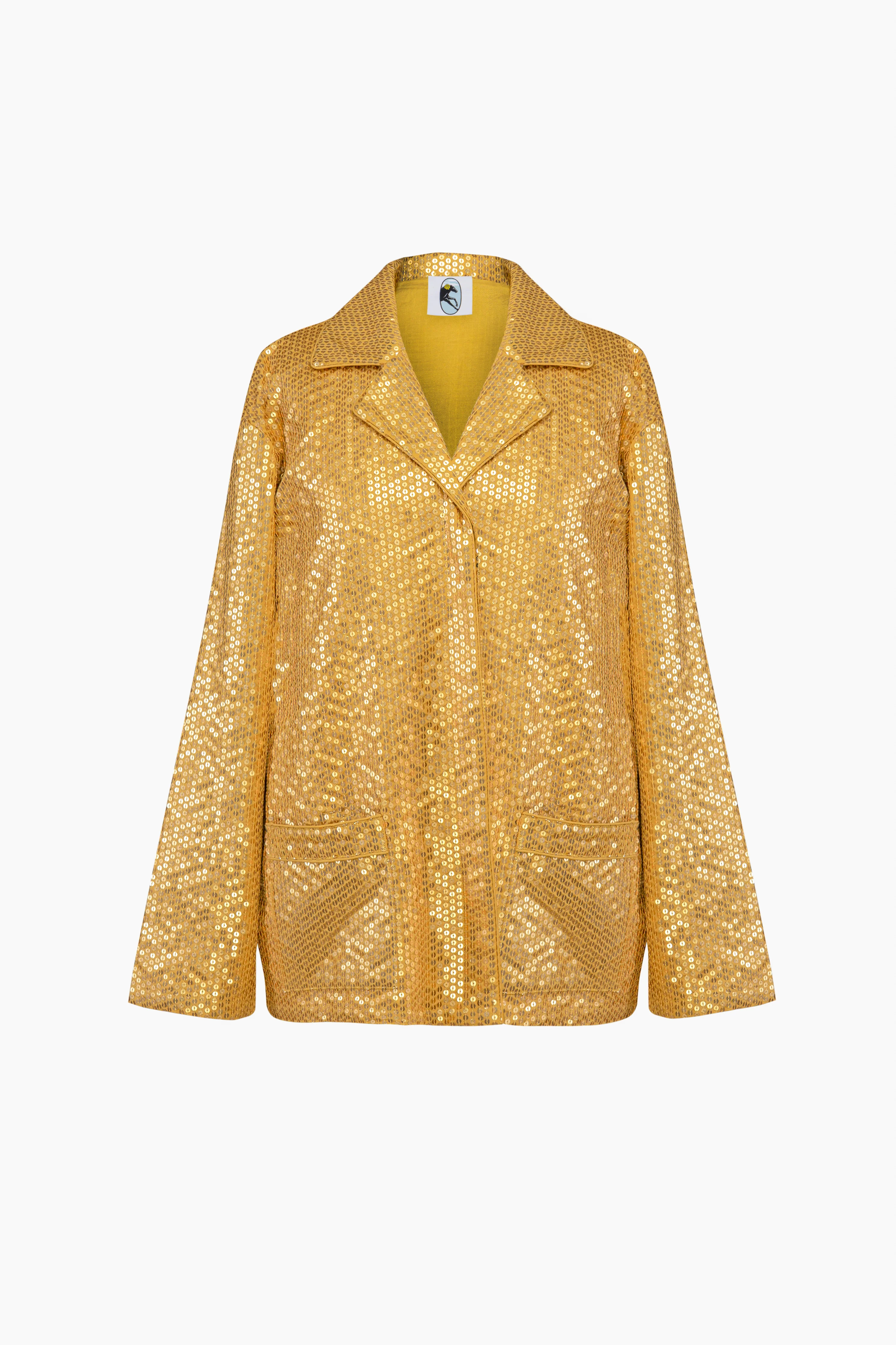 Supernova Sequined Shirt in Gold - Image 7