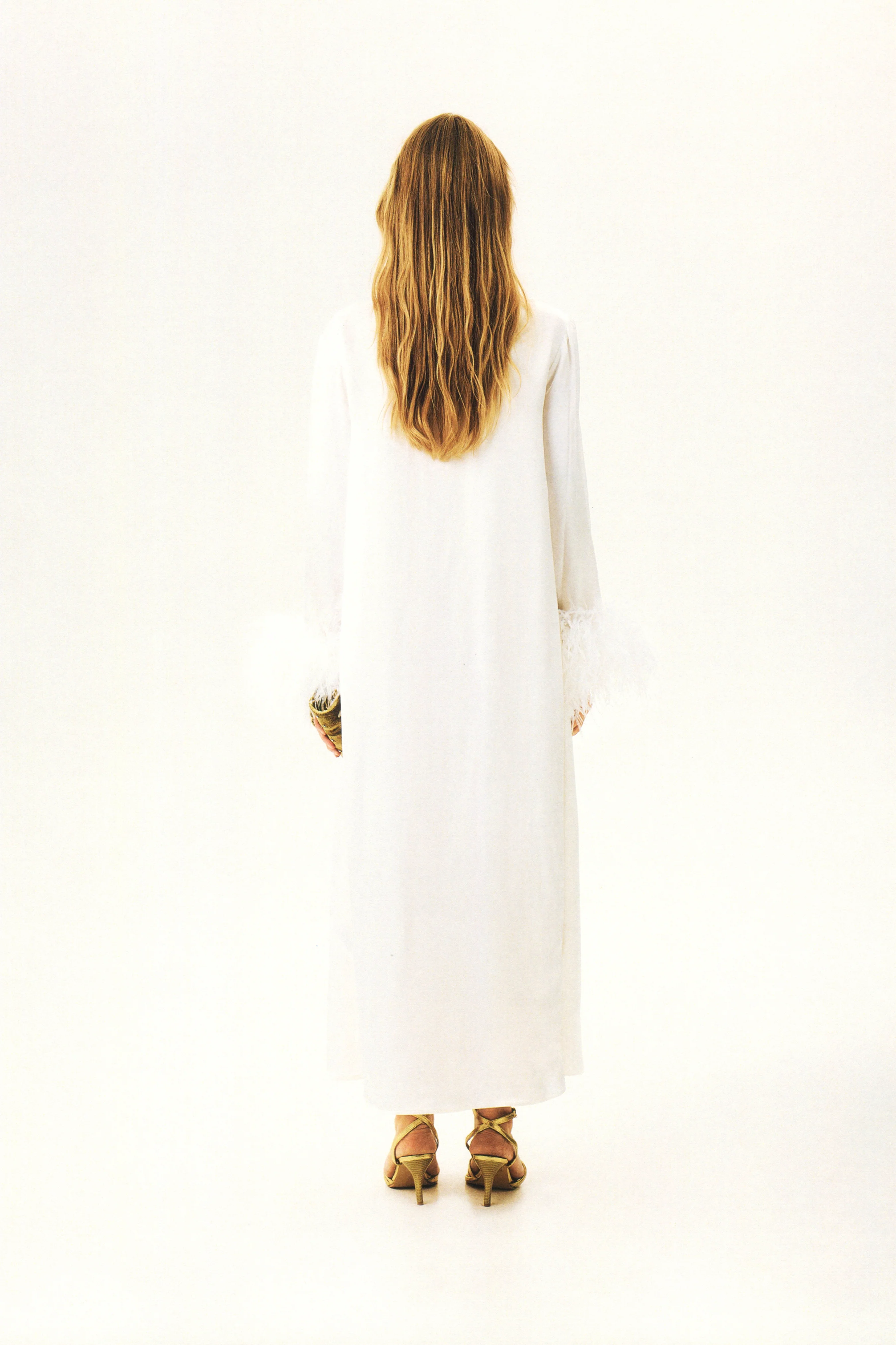 Suzi Maxi Dress With Detachable Feathers in White - Image 5