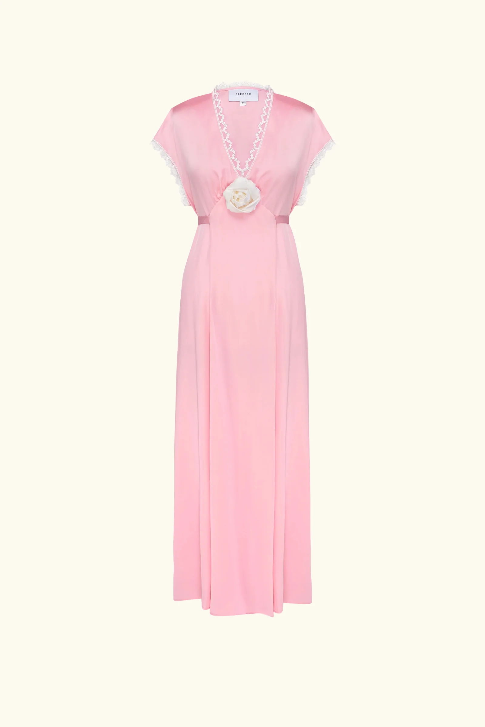 The Genus Rosa Satin Dress in Pink - Image 11
