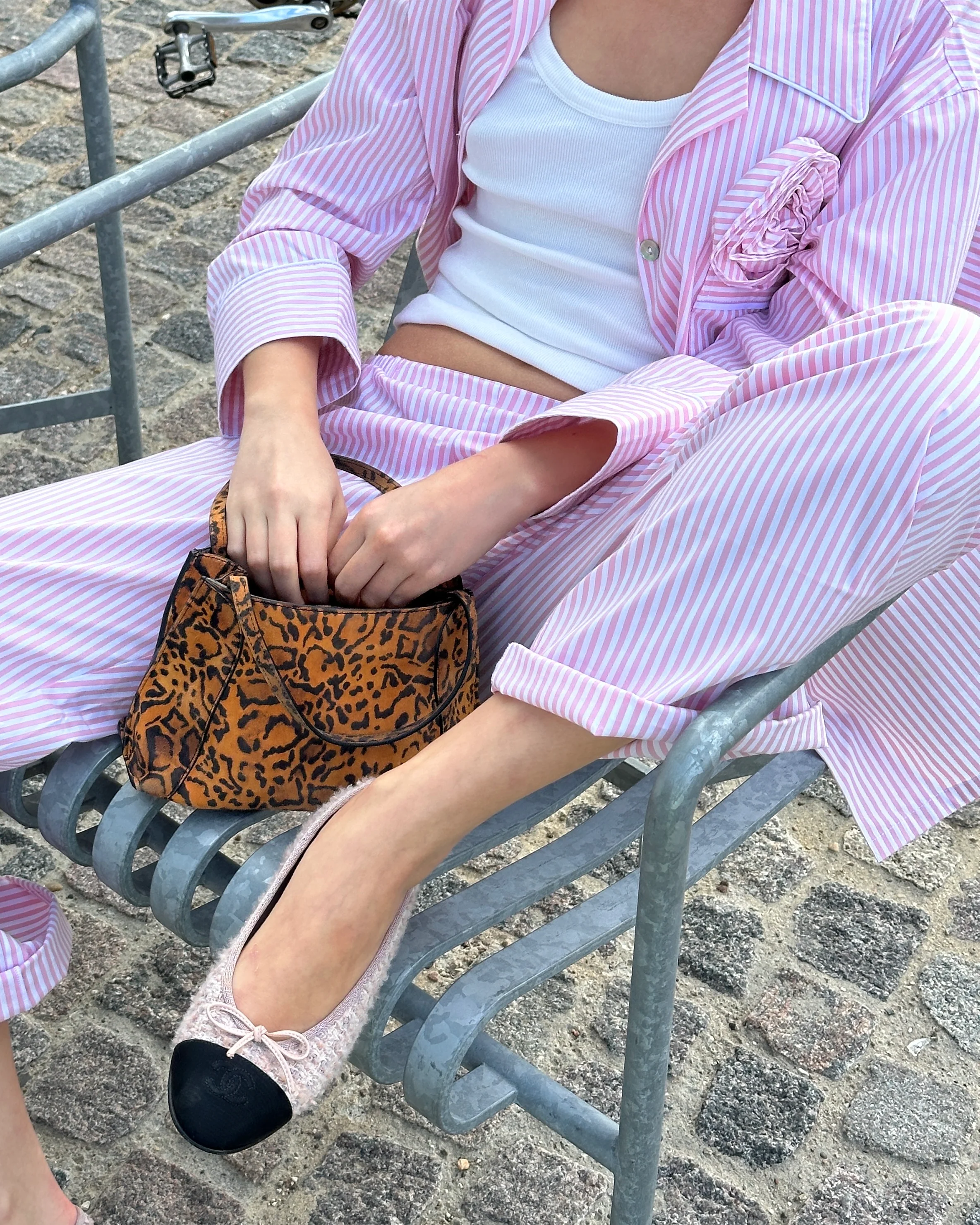 The Rose Cotton Pajama Set in Pink Stripes - Image 4