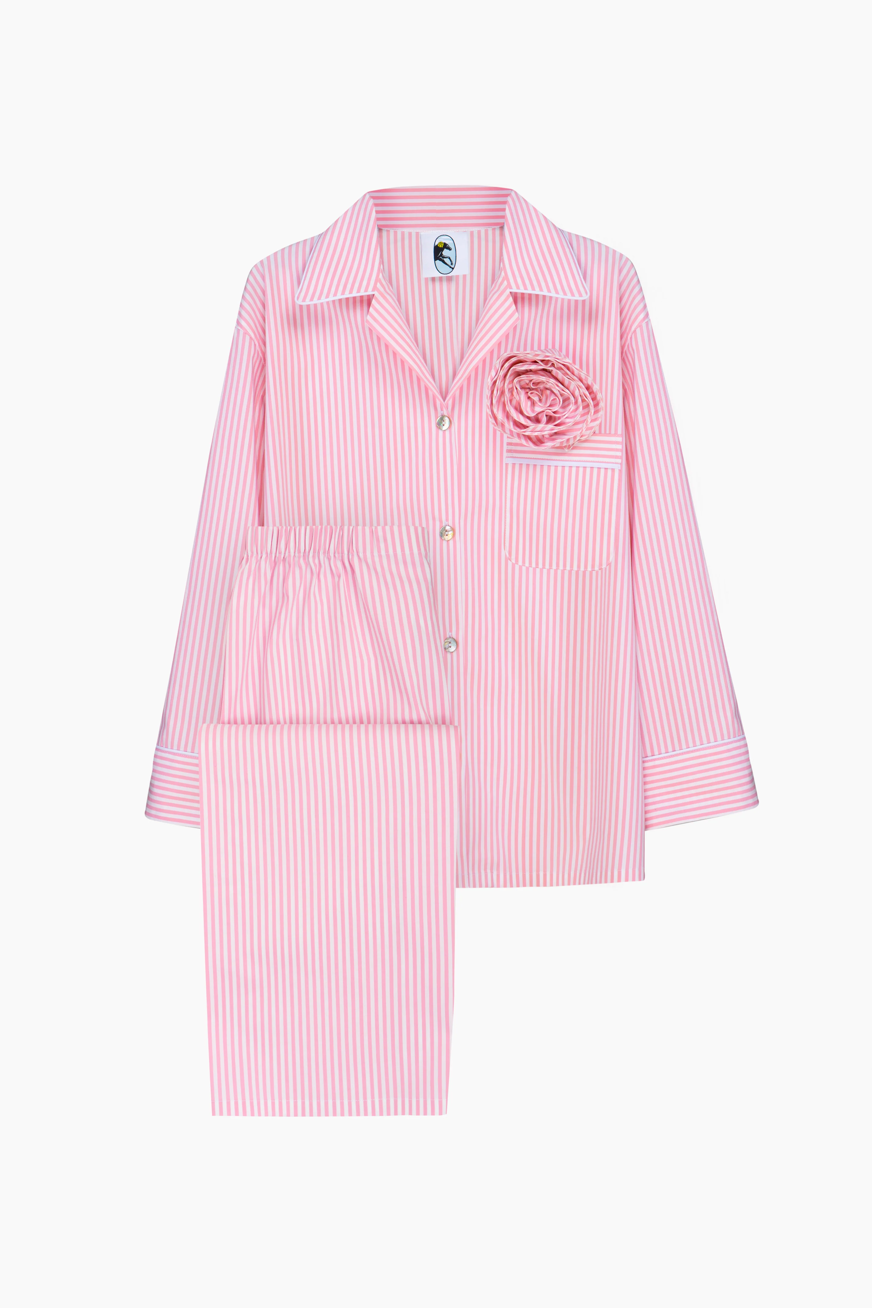 The Rose Cotton Pajama Set in Pink Stripes - Image 7