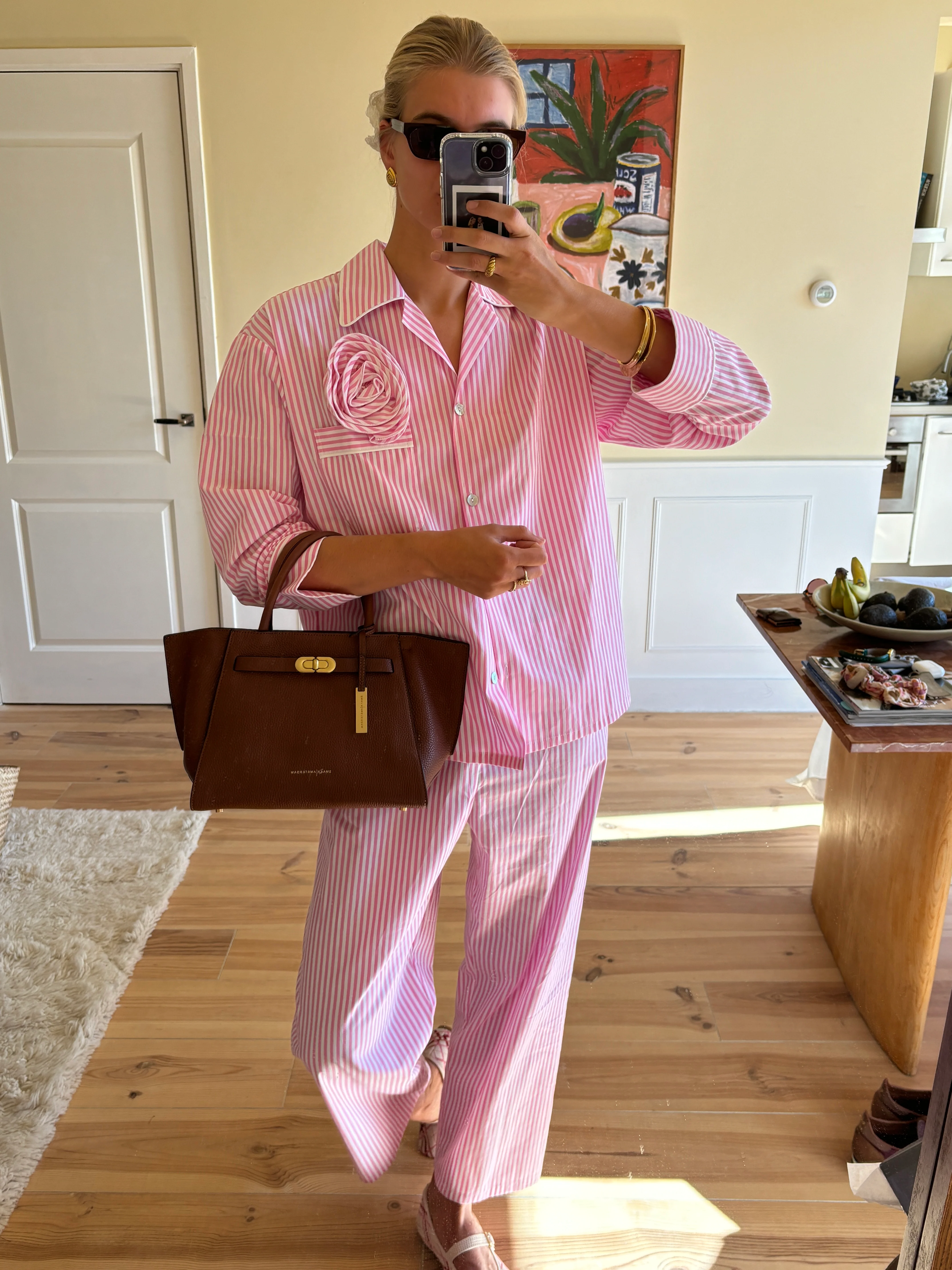 The Rose Cotton Pajama Set in Pink Stripes - Image 8