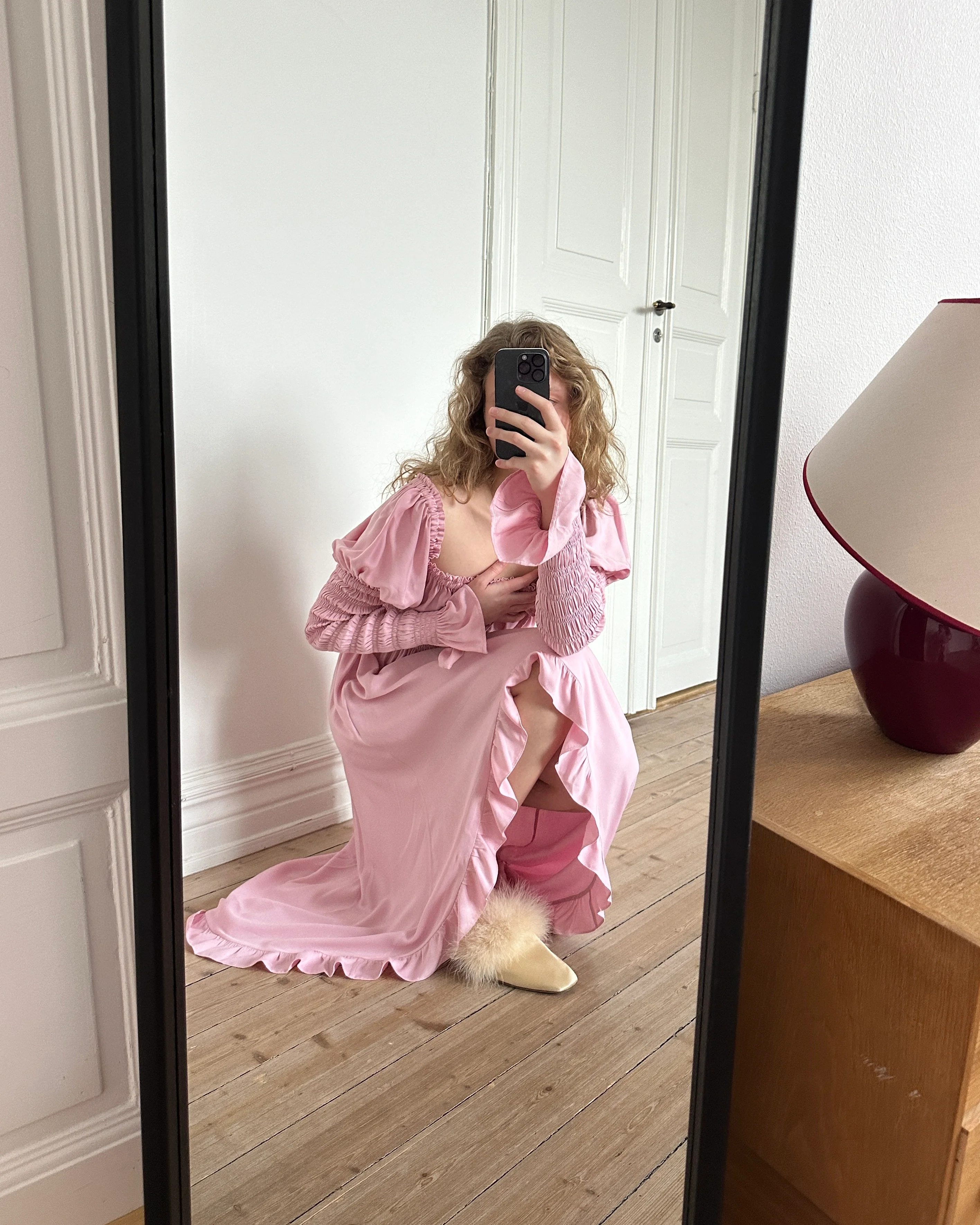 Wild Angel Shirred Asymmetric Dress in Pink - Image 5